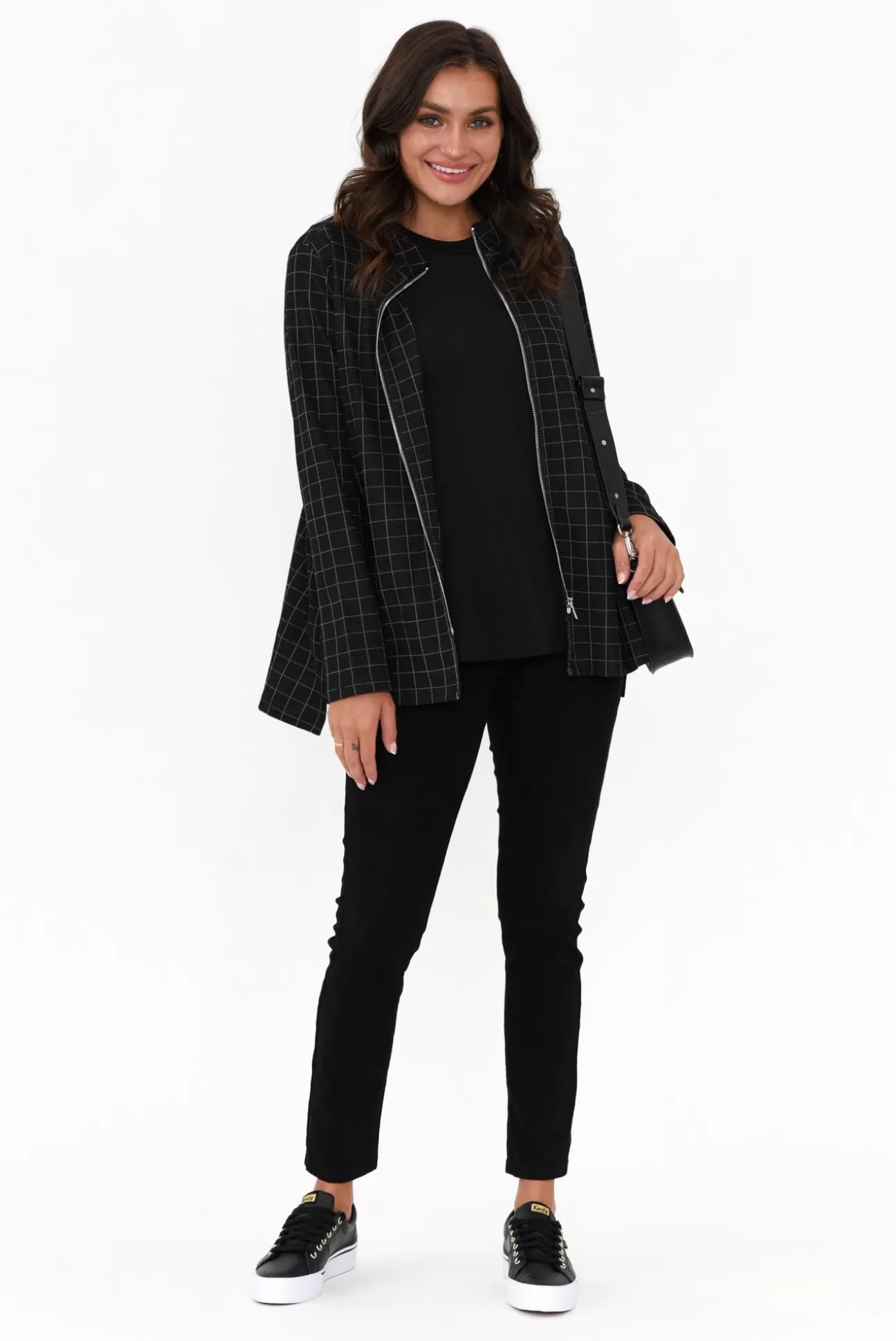 Clarity Derby Black Check Zip Jacket Flash Sale