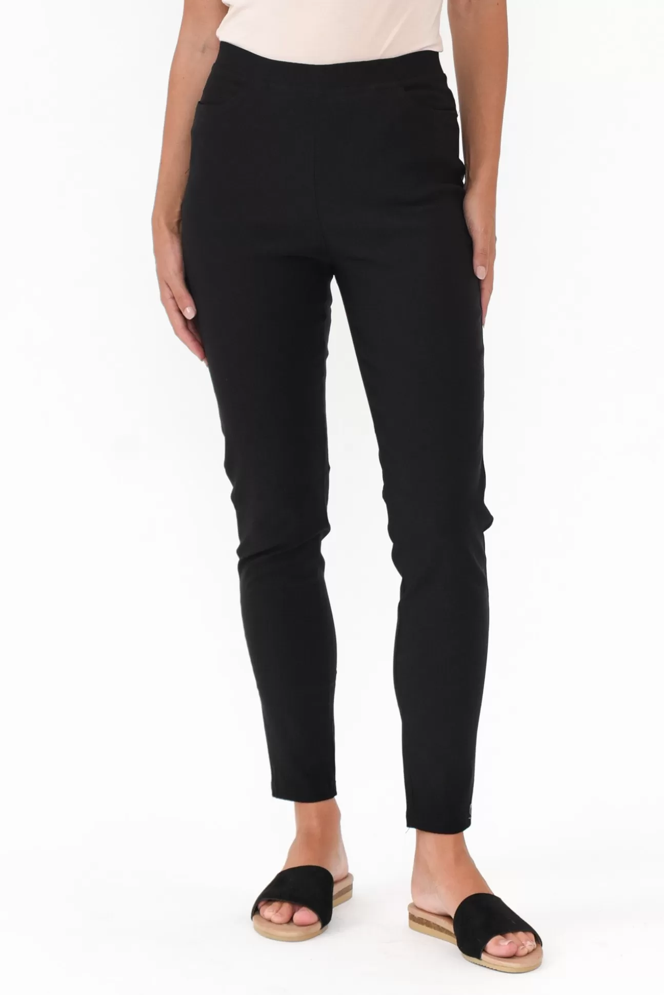 Willow Tree Dixon Black Cotton Stretch Pant Best Sale