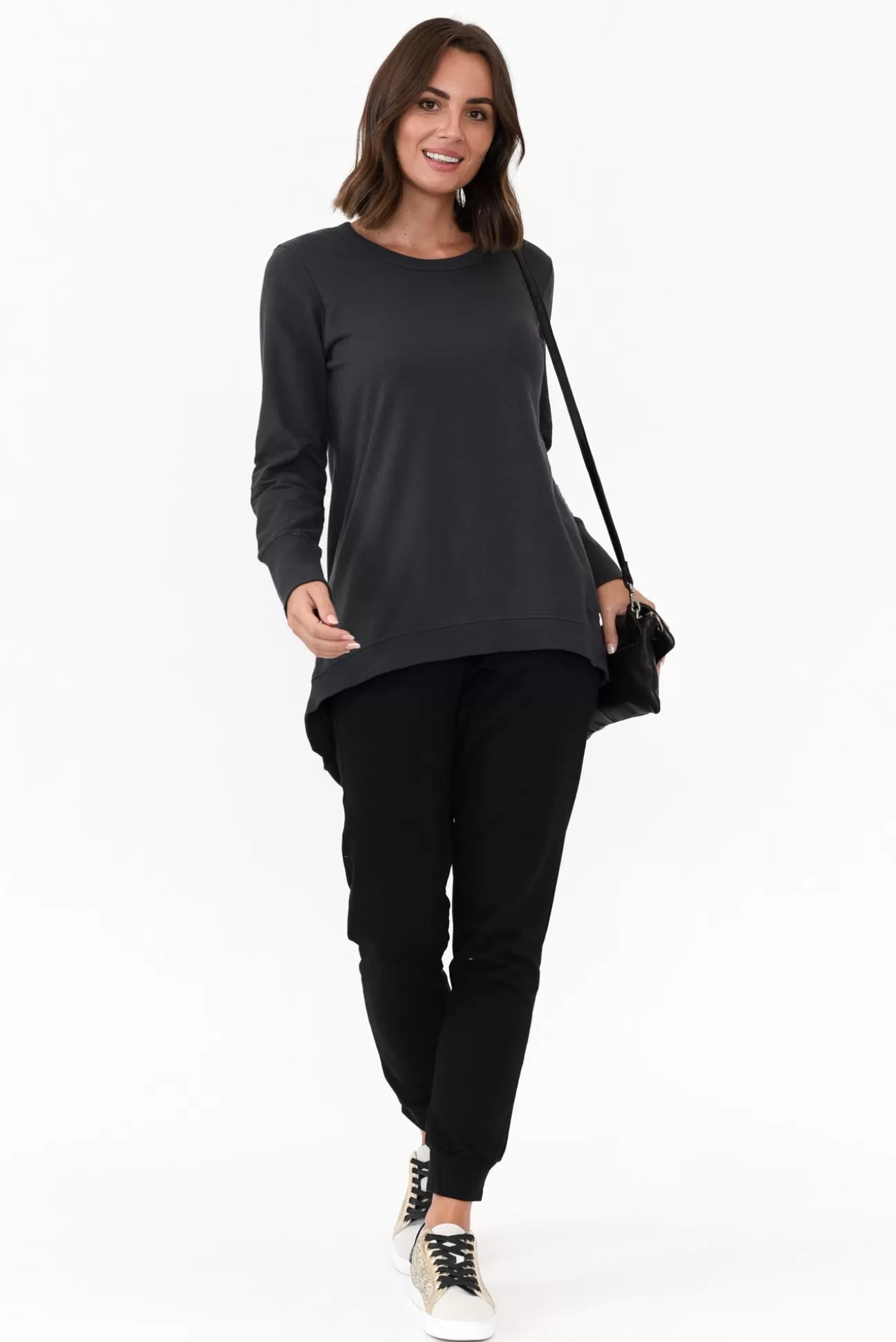 Betty Basics Dolly Charcoal Cotton Jumper Hot