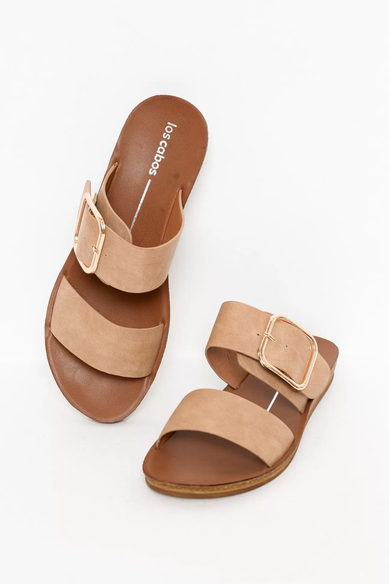 Los Cabos Doti Camel Buckle Slide Fashion