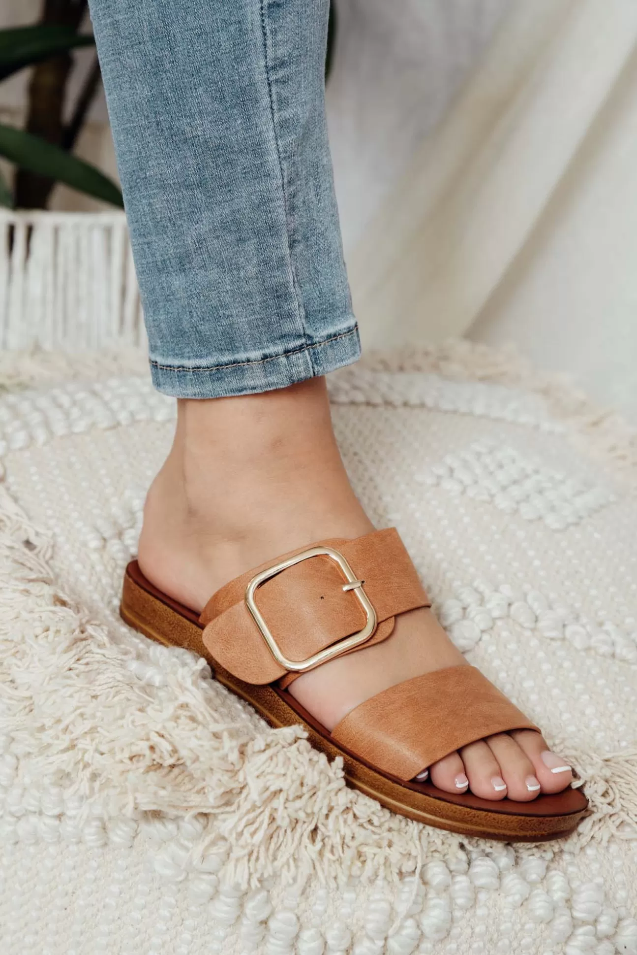 Los Cabos Doti Tan Buckle Slide Hot