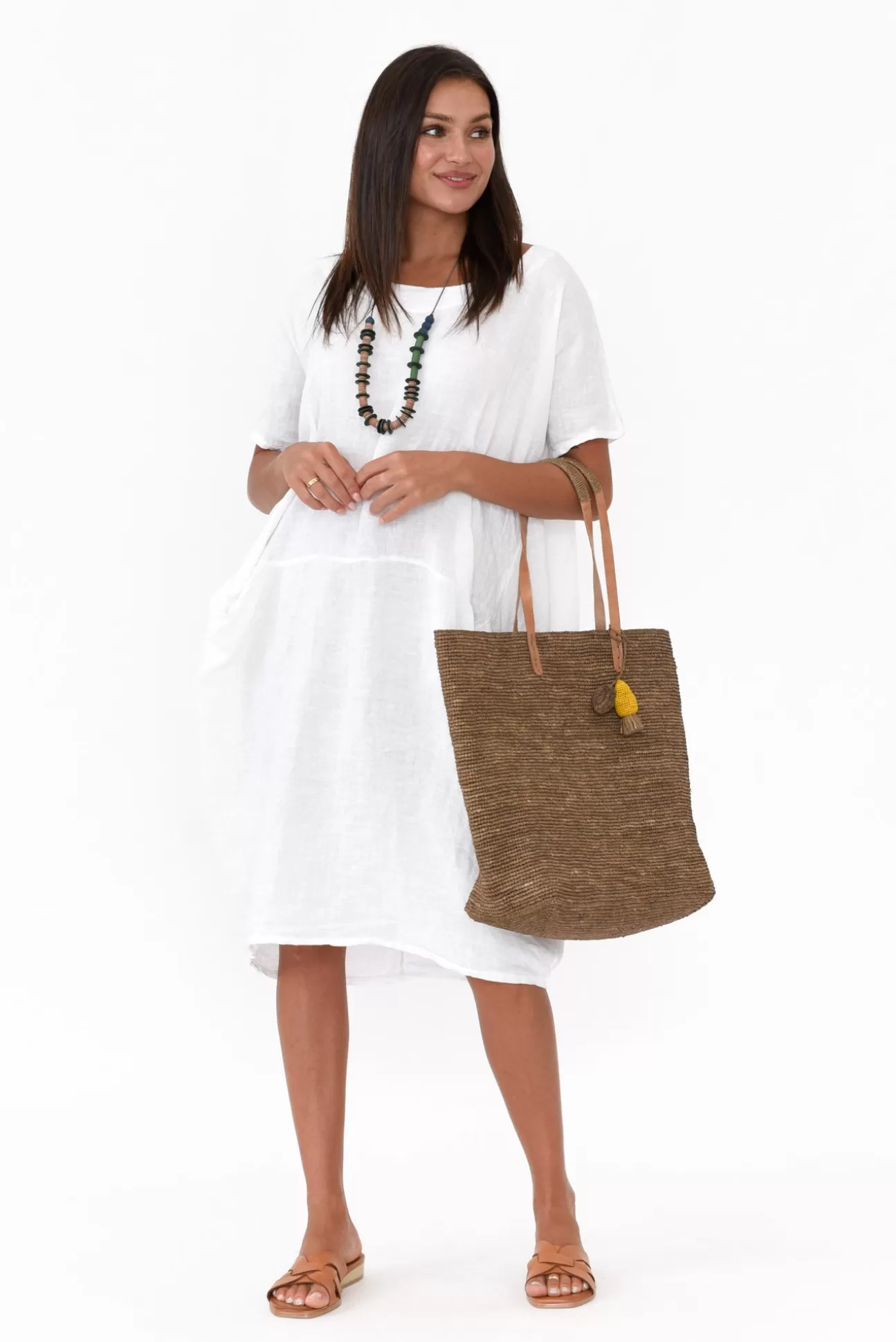 Talia Benson Ella White Linen Dress Best Sale