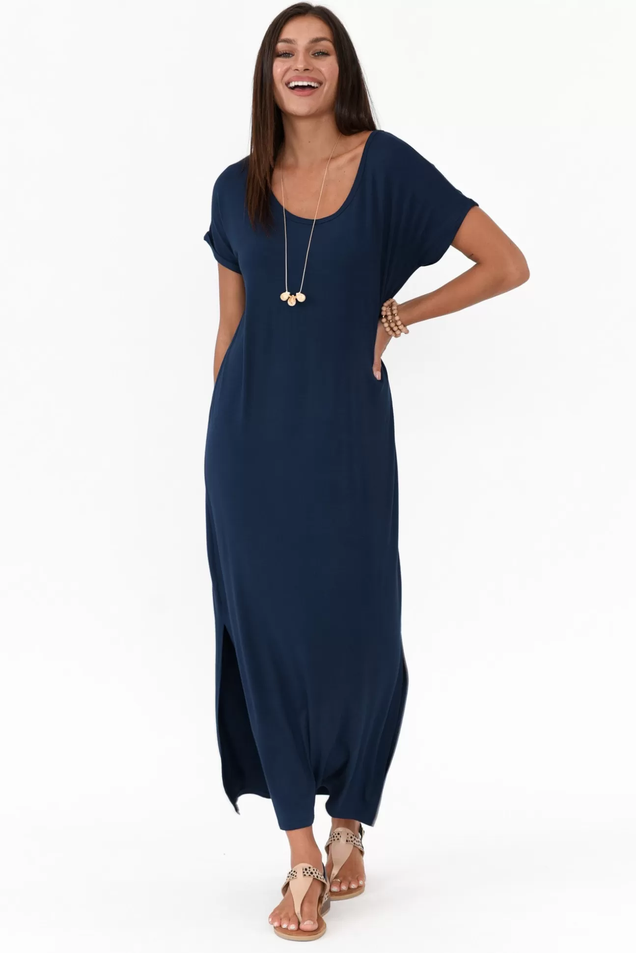 Bamboo Body Elsie Navy Bamboo Dress Clearance