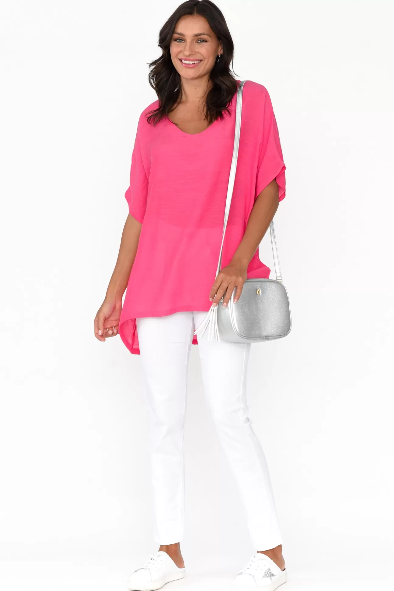 Cotton Village Elvira Hot Pink Drape Top Store