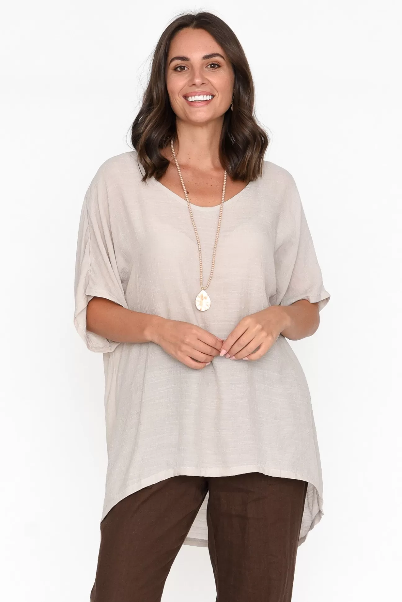 Cotton Village Elvira Natural Drape Top Outlet