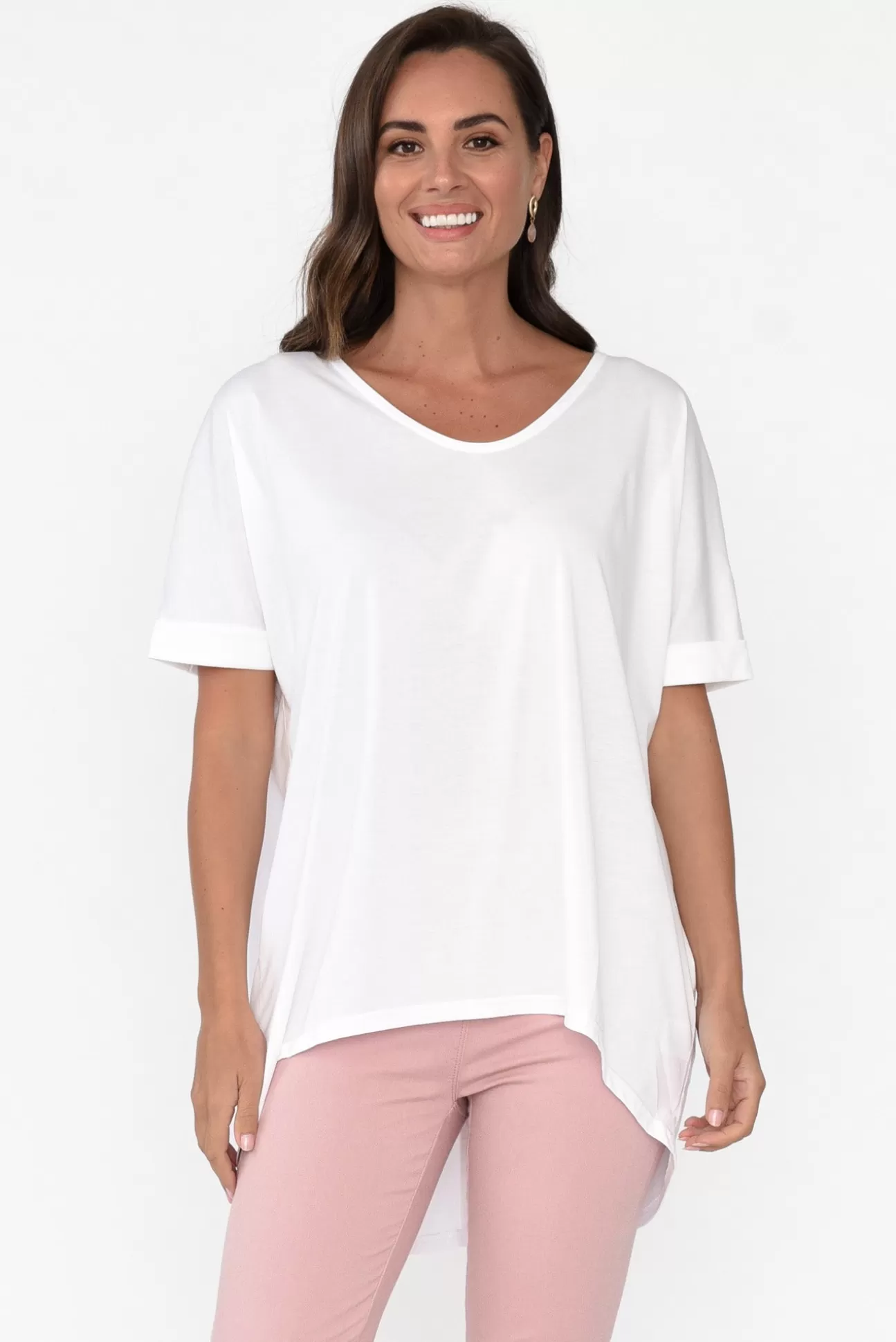 Tirelli Emiko White Drape Cotton Top Discount