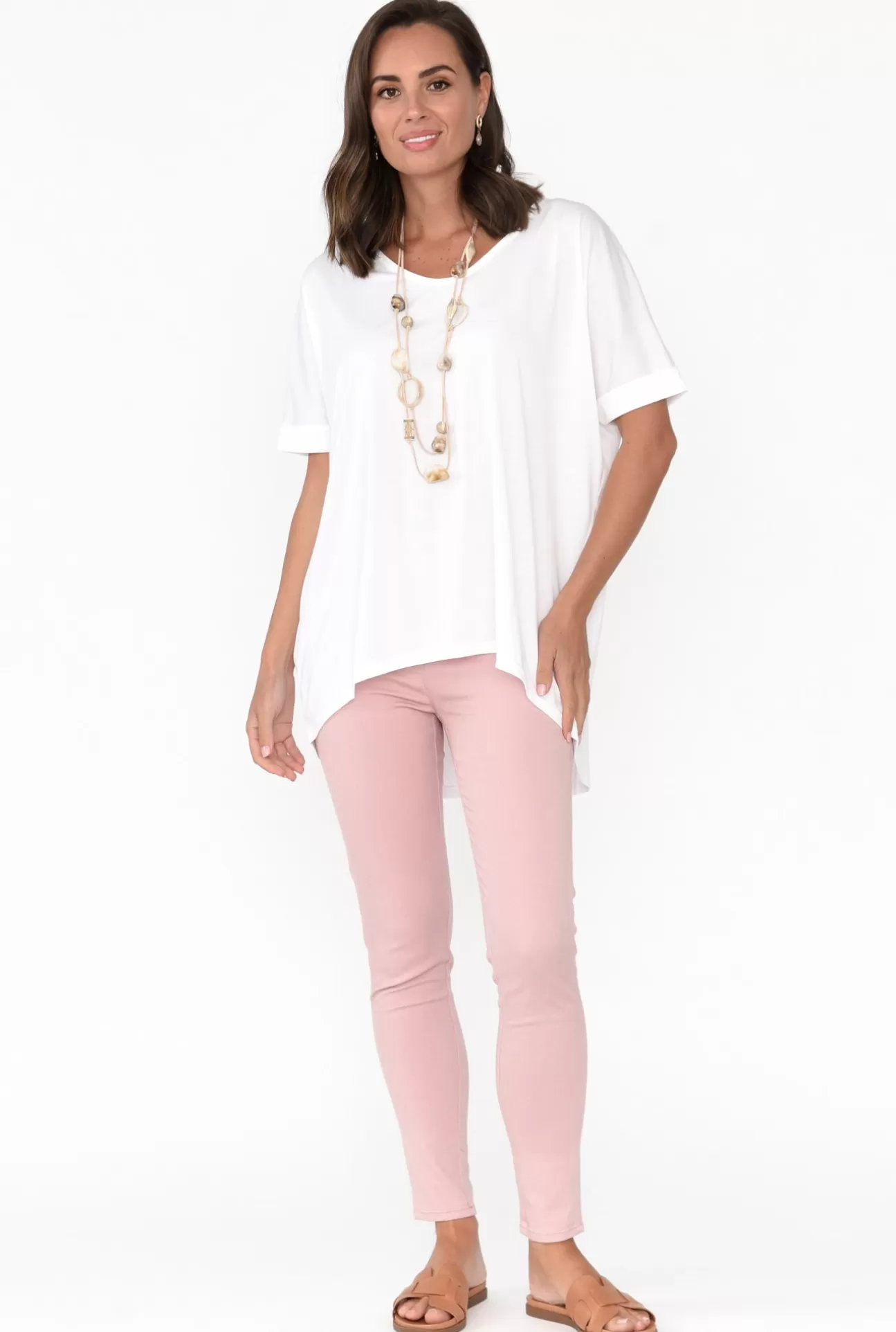 Tirelli Emiko White Drape Cotton Top Discount