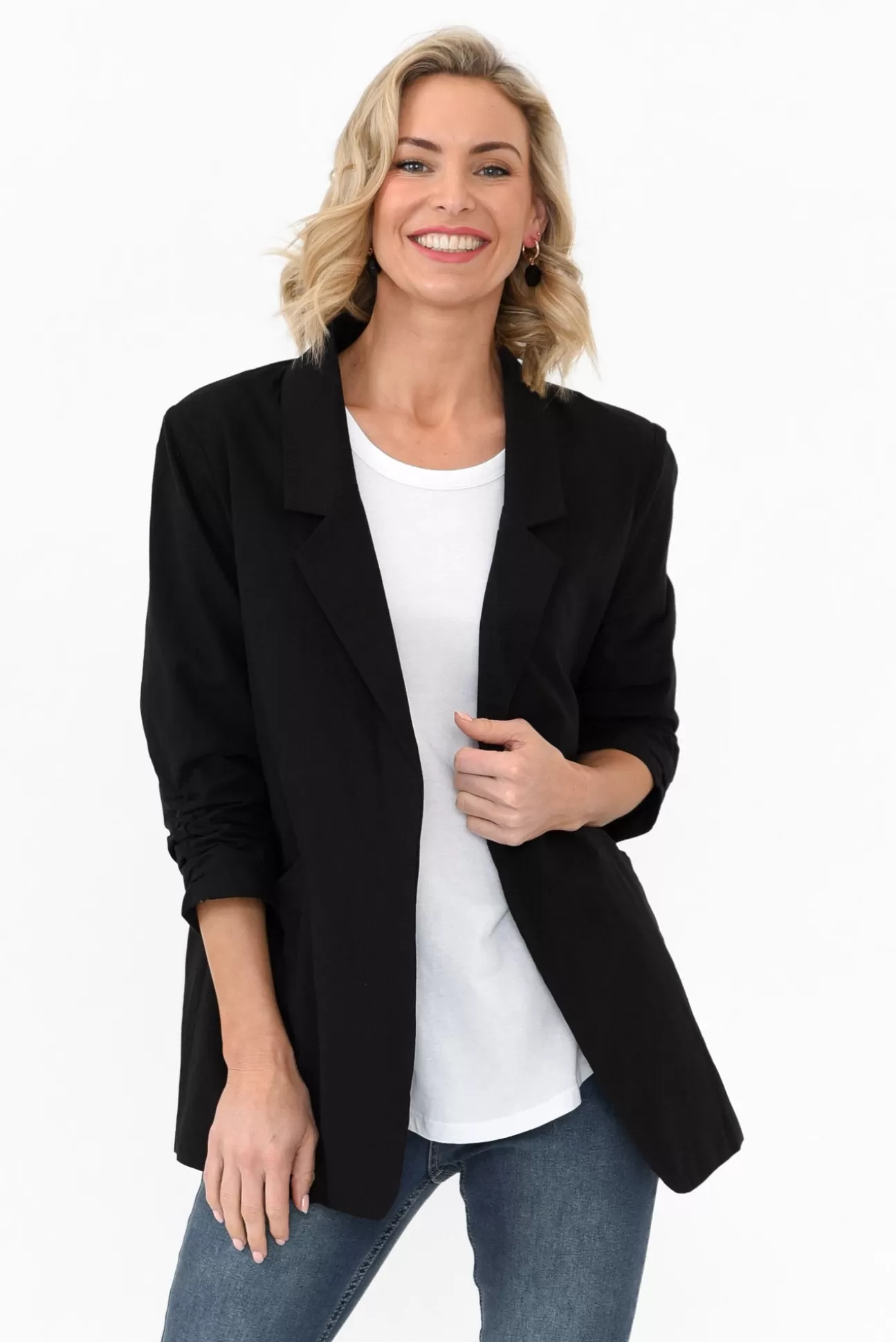 Cali and Co Figaro Black Cotton Blazer Clearance