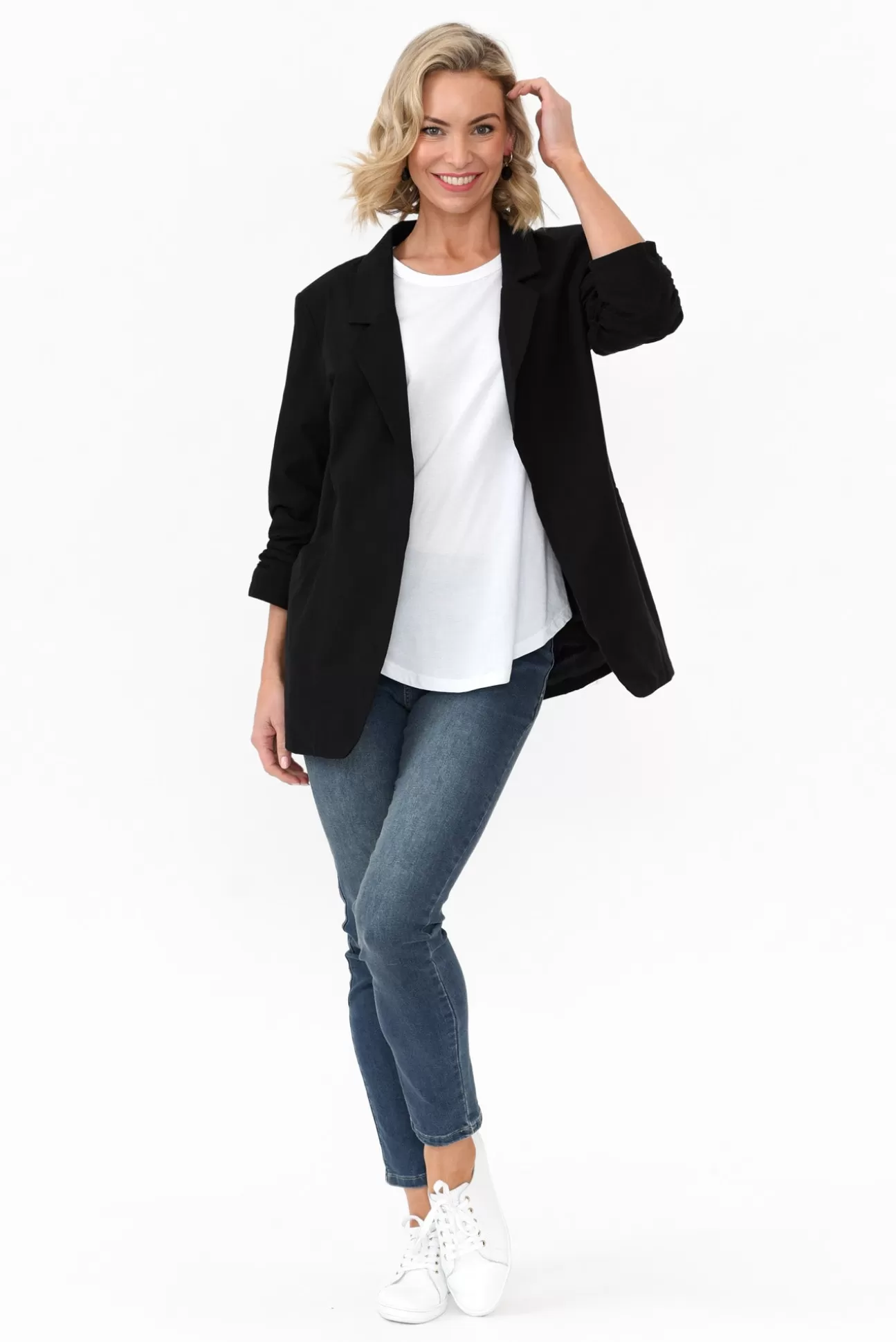 Cali and Co Figaro Black Cotton Blazer Clearance