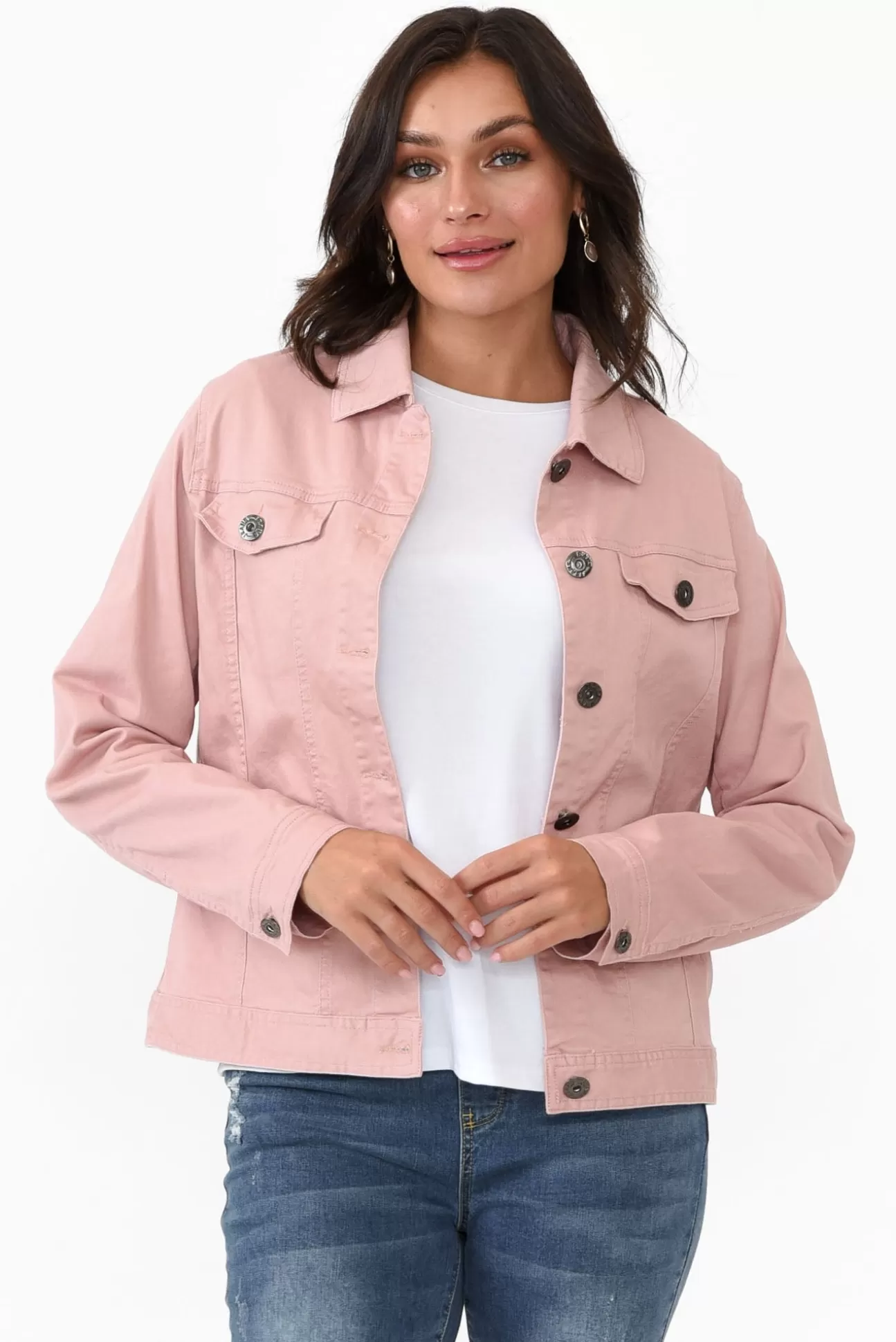 Cali and Co Florida Blush Cotton Stretch Jacket Best Sale