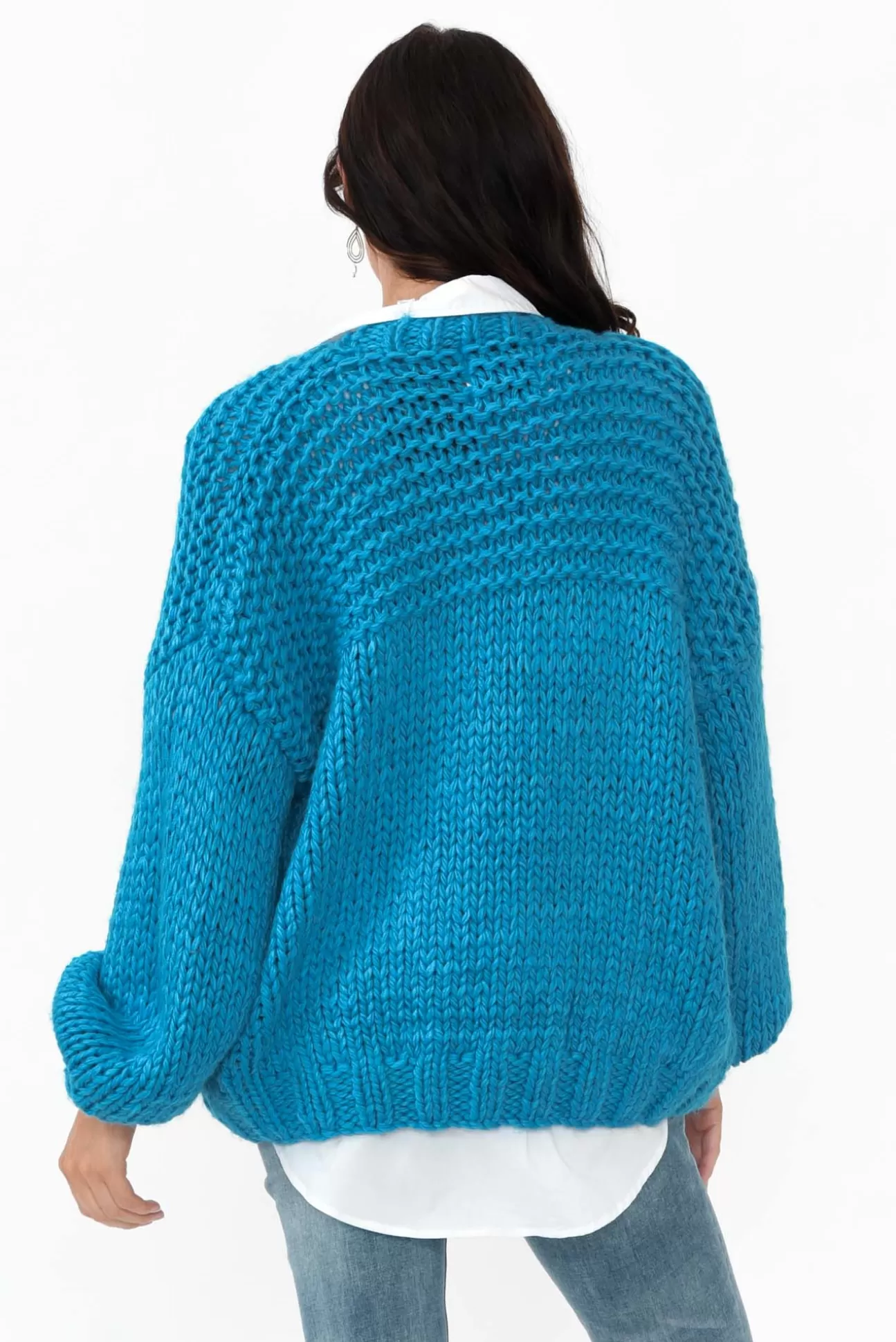 Paper Heart Freddie Blue Knit Pocket Cardigan Discount