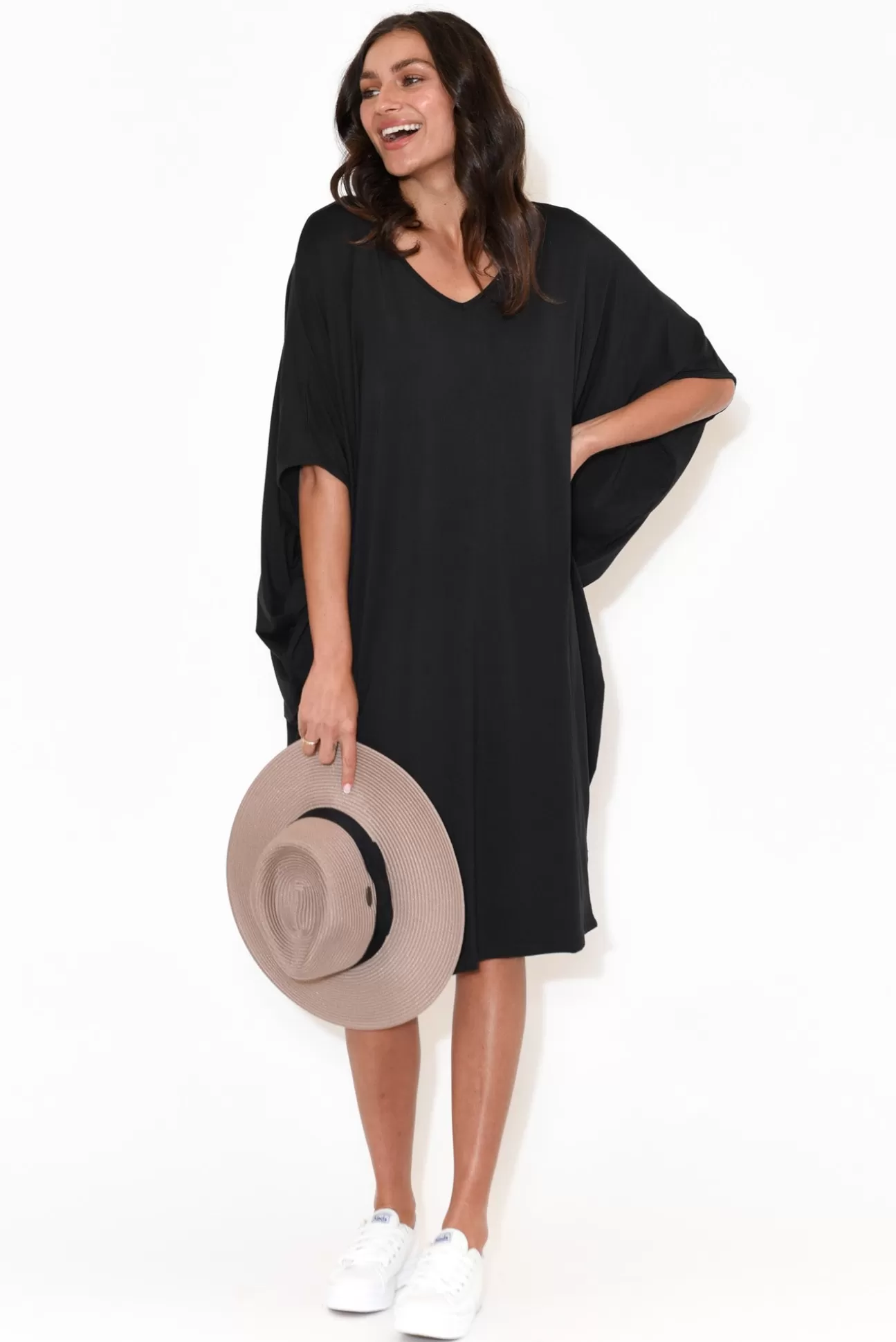 PQ Freya Black Bamboo Batwing Dress Outlet