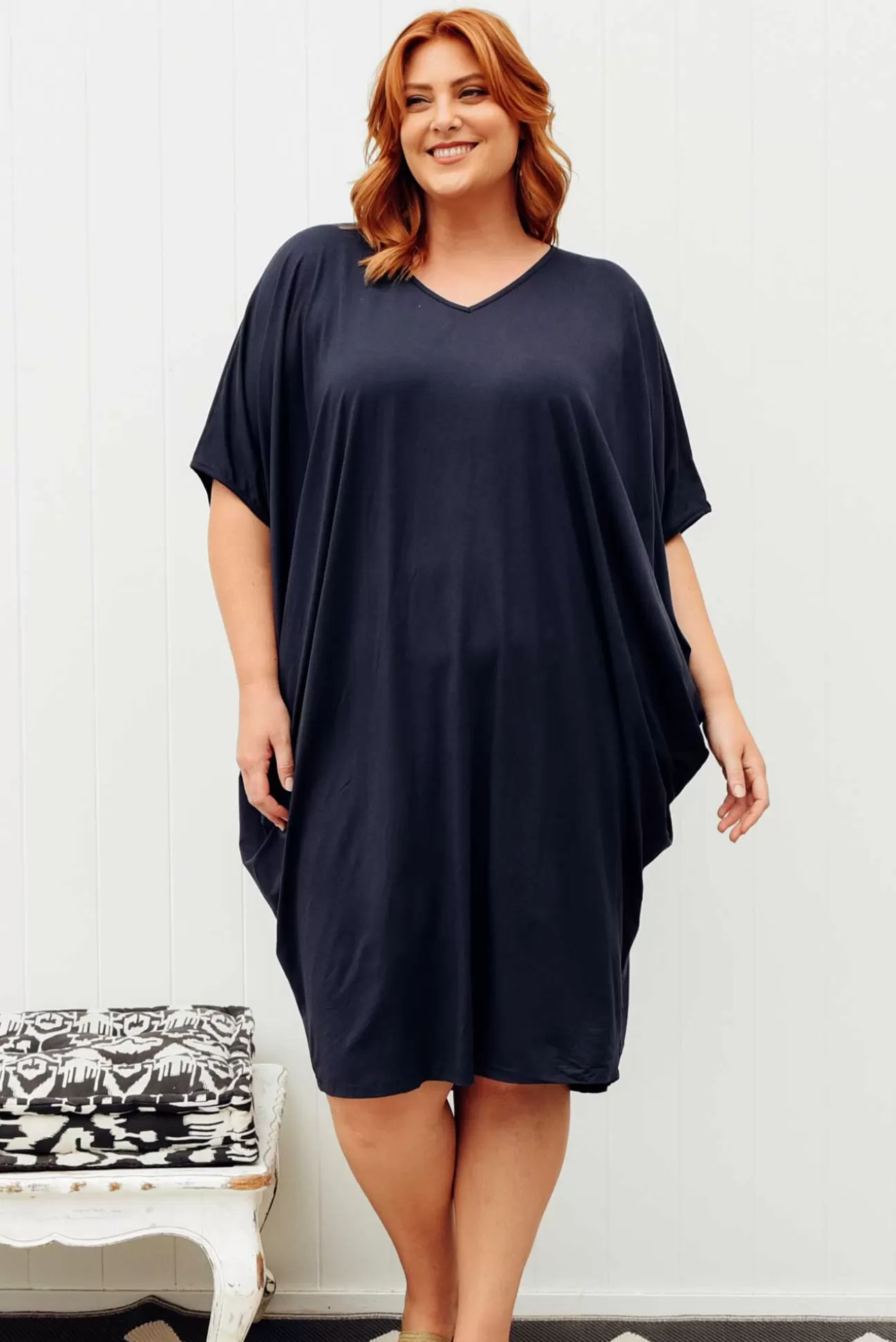 PQ Freya Navy Bamboo Batwing Dress Shop