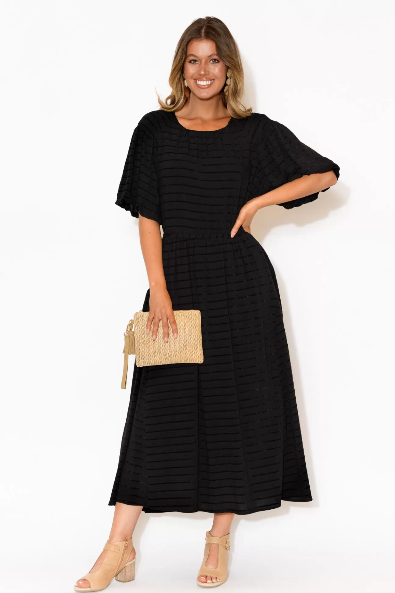 Fate Becker Funtime Black Cotton Maxi Dress Flash Sale