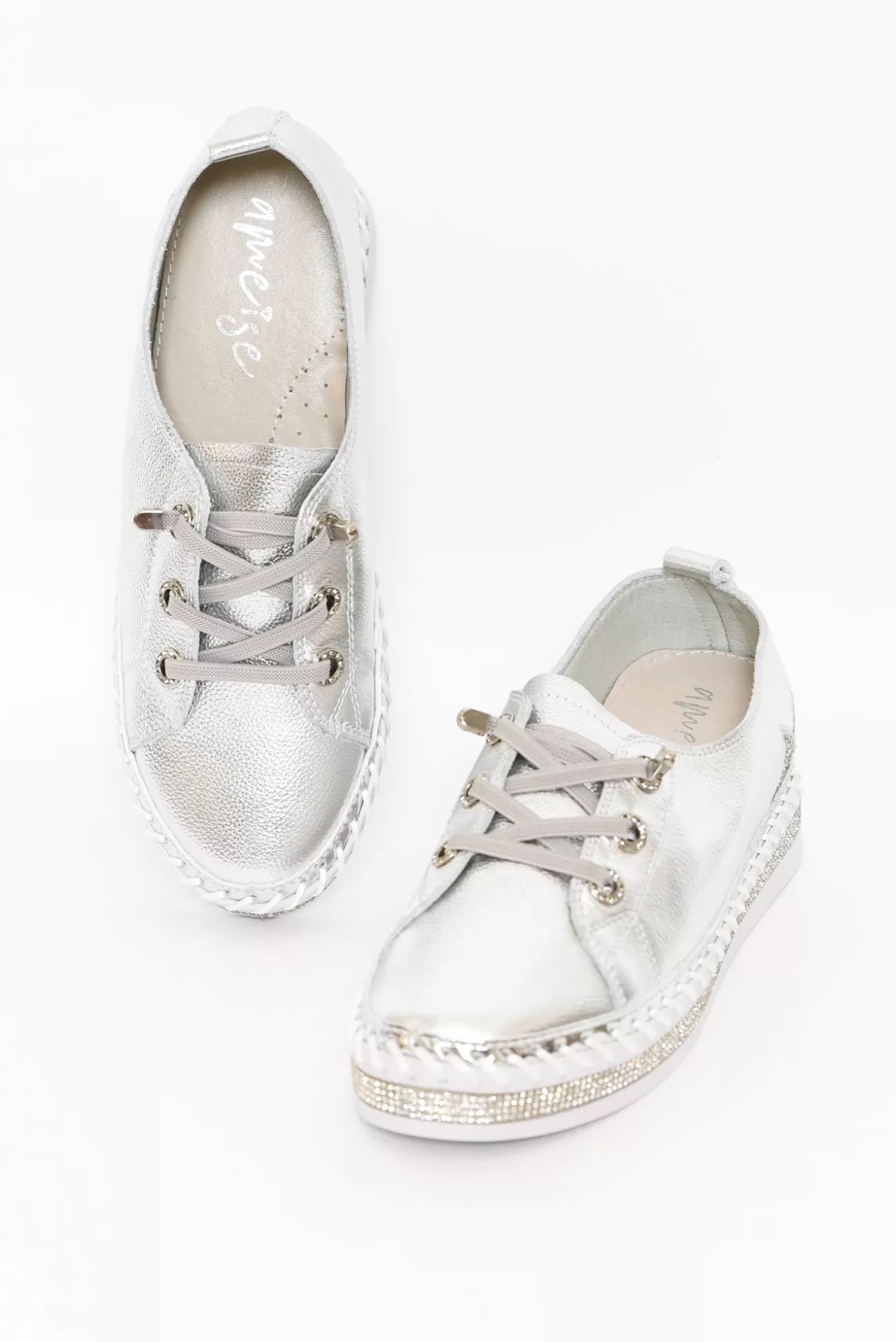 Ameise Gamma Silver Star Leather Sneaker Clearance