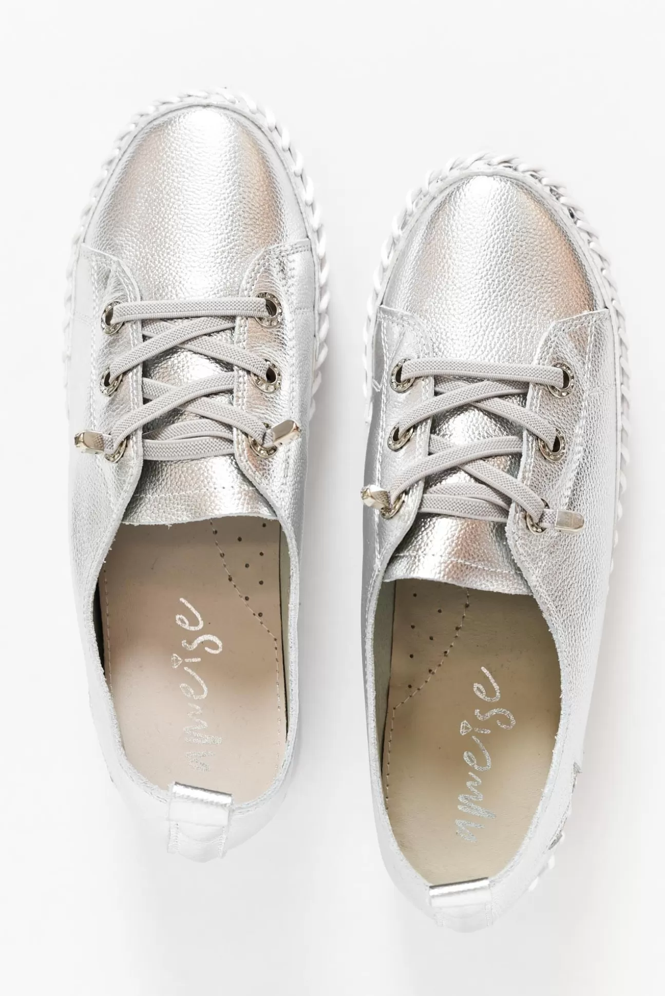 Ameise Gamma Silver Star Leather Sneaker Clearance