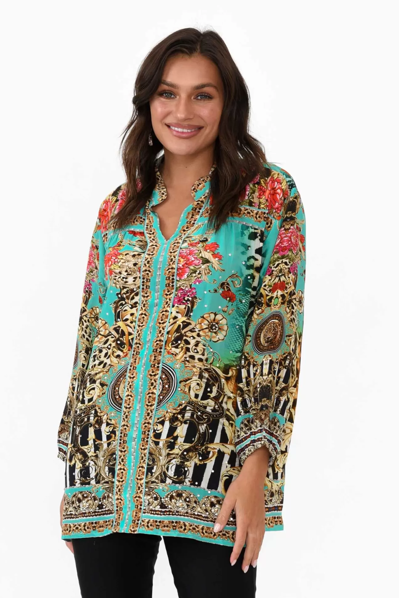 Fashion Spectrum Garden Delight Silk Sequin Top Cheap