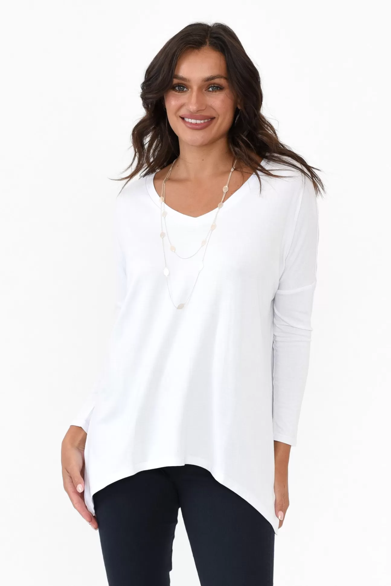 Betty Basics Geneva White Oversized Top Outlet