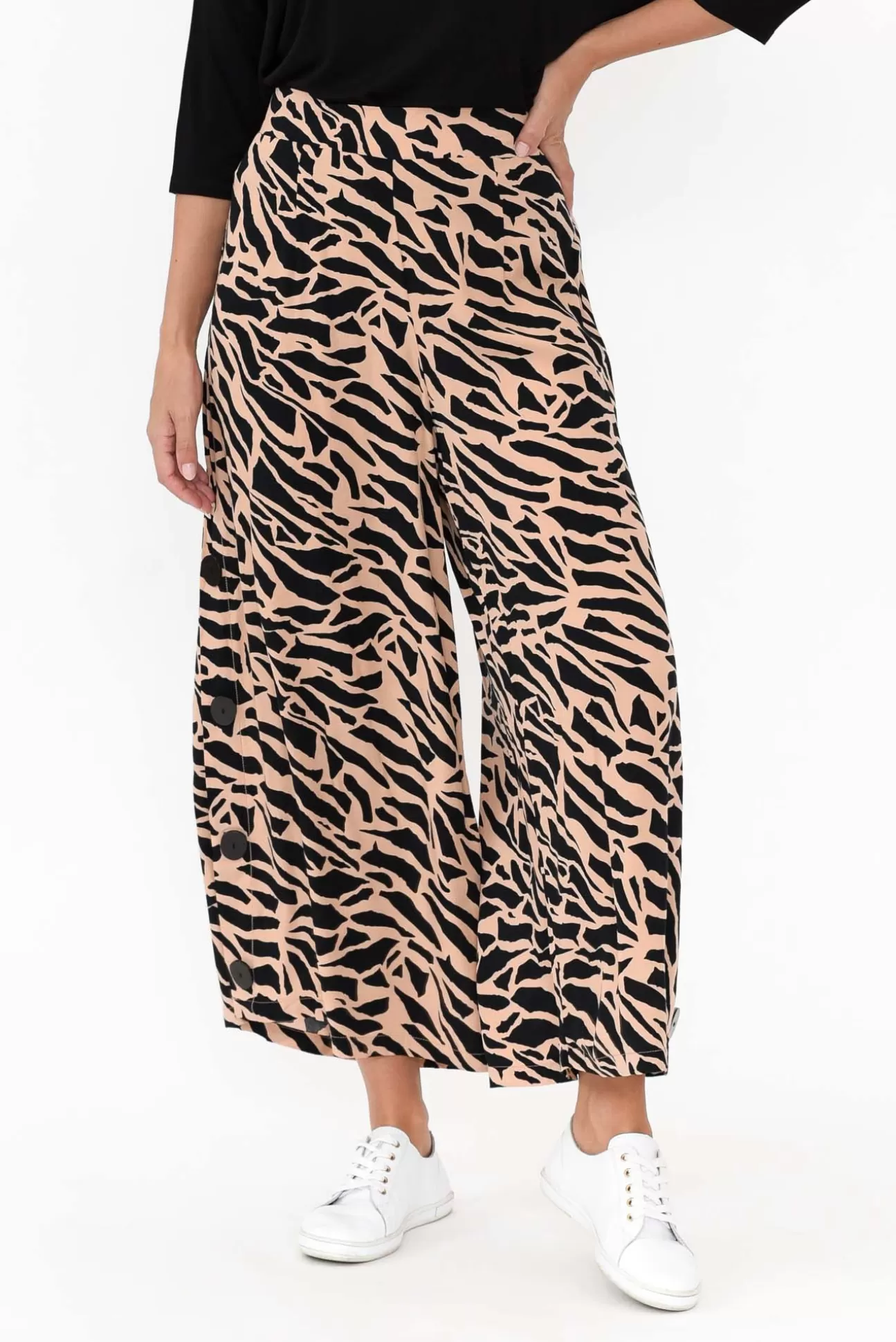 Willow Tree Grant Brown Abstract Wide Leg Pant Discount