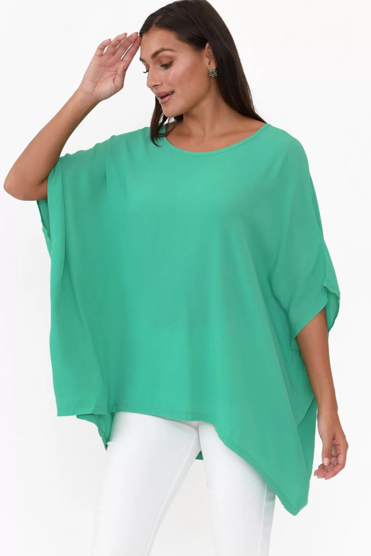 Boho Green Drape Top Shop