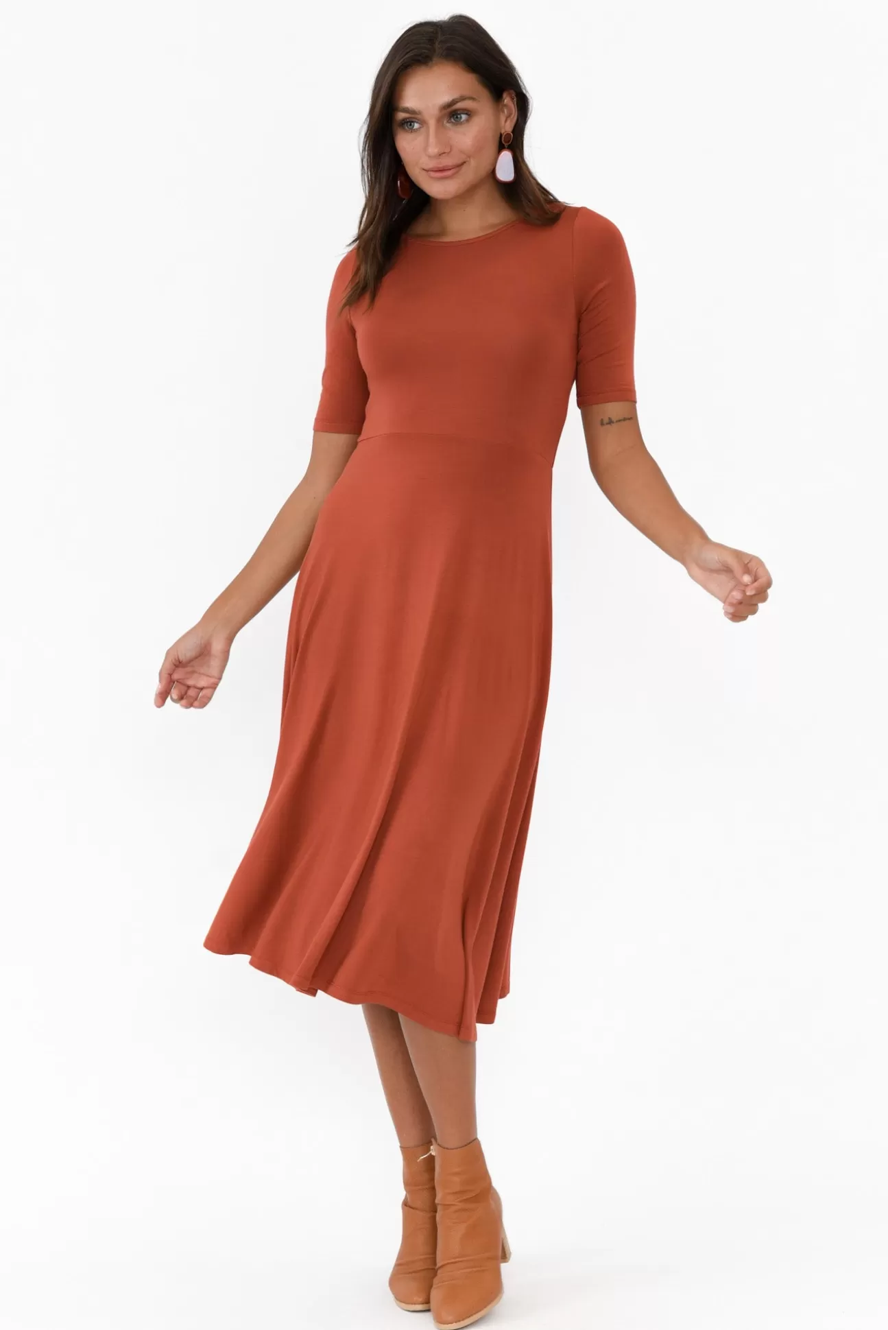 Bamboo Body Harmony Rust Bamboo Dress Hot