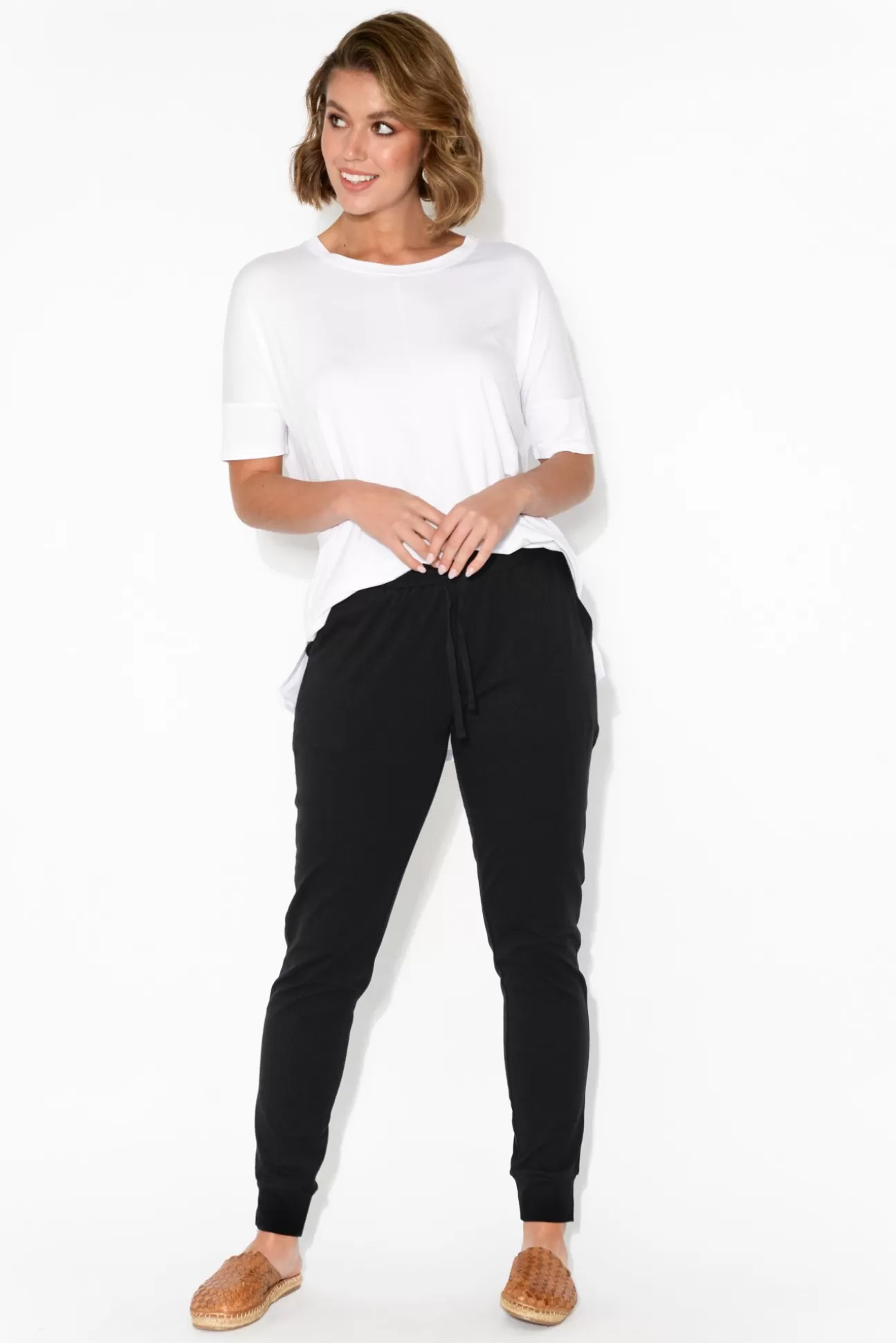 Betty Basics Heidi Black Cuffed Jogger Pant Cheap