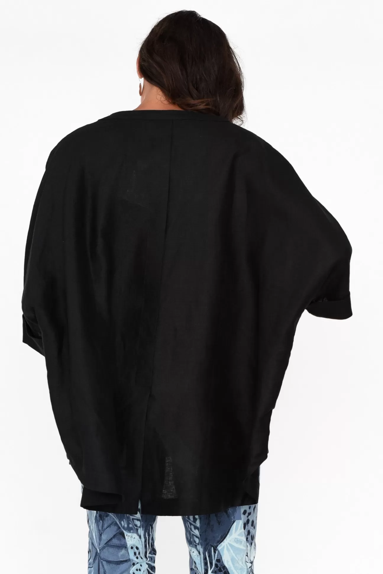 Tirelli Holden Black Linen Pleat Top Best Sale