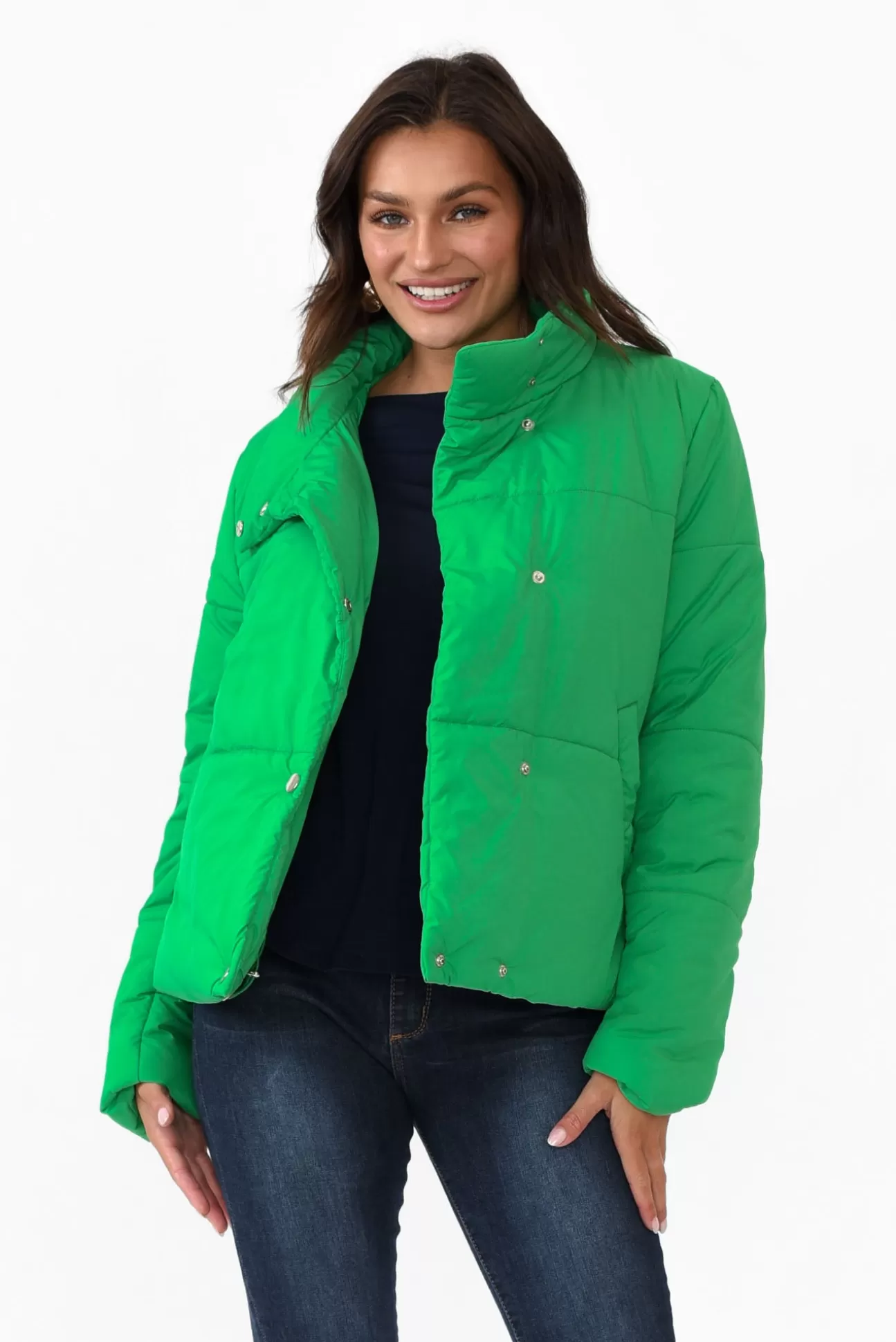 Brave u0026 True Hudson Green Puffer Jacket Online