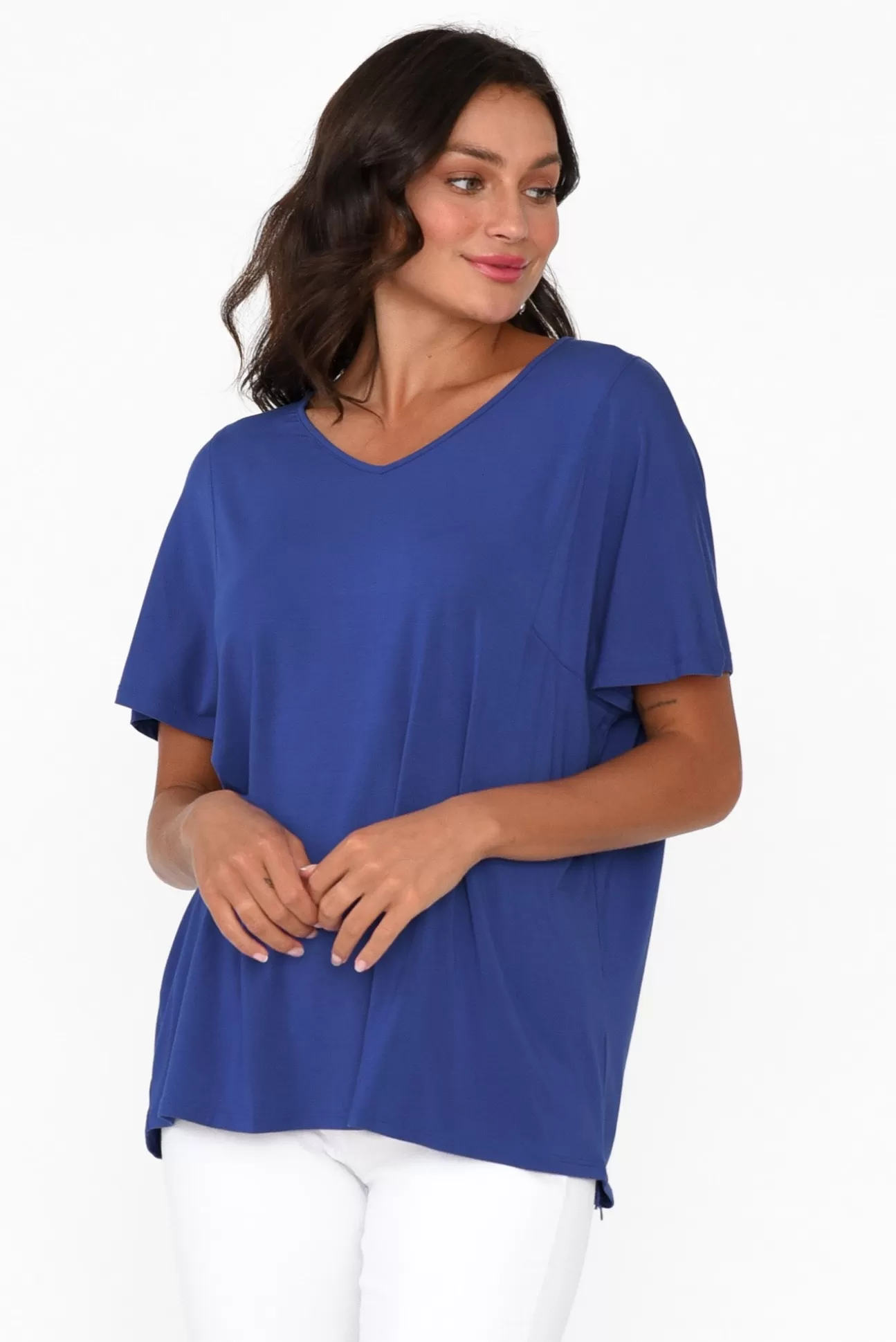 Tani Ivy Cobalt Micro Modal Swing Tee Best Sale