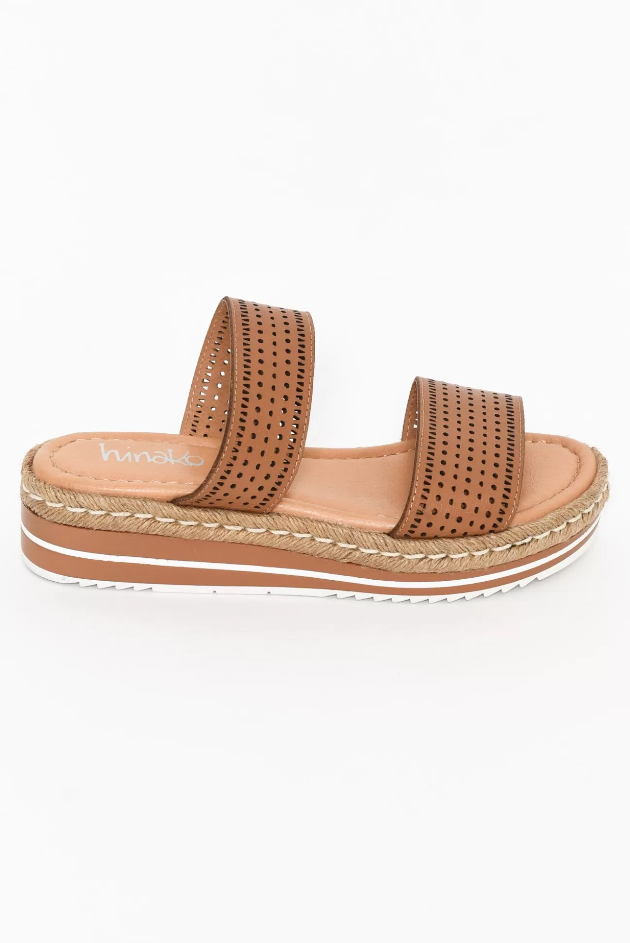 Hinako Jabiru Tan Leather Platform Slide Best Sale