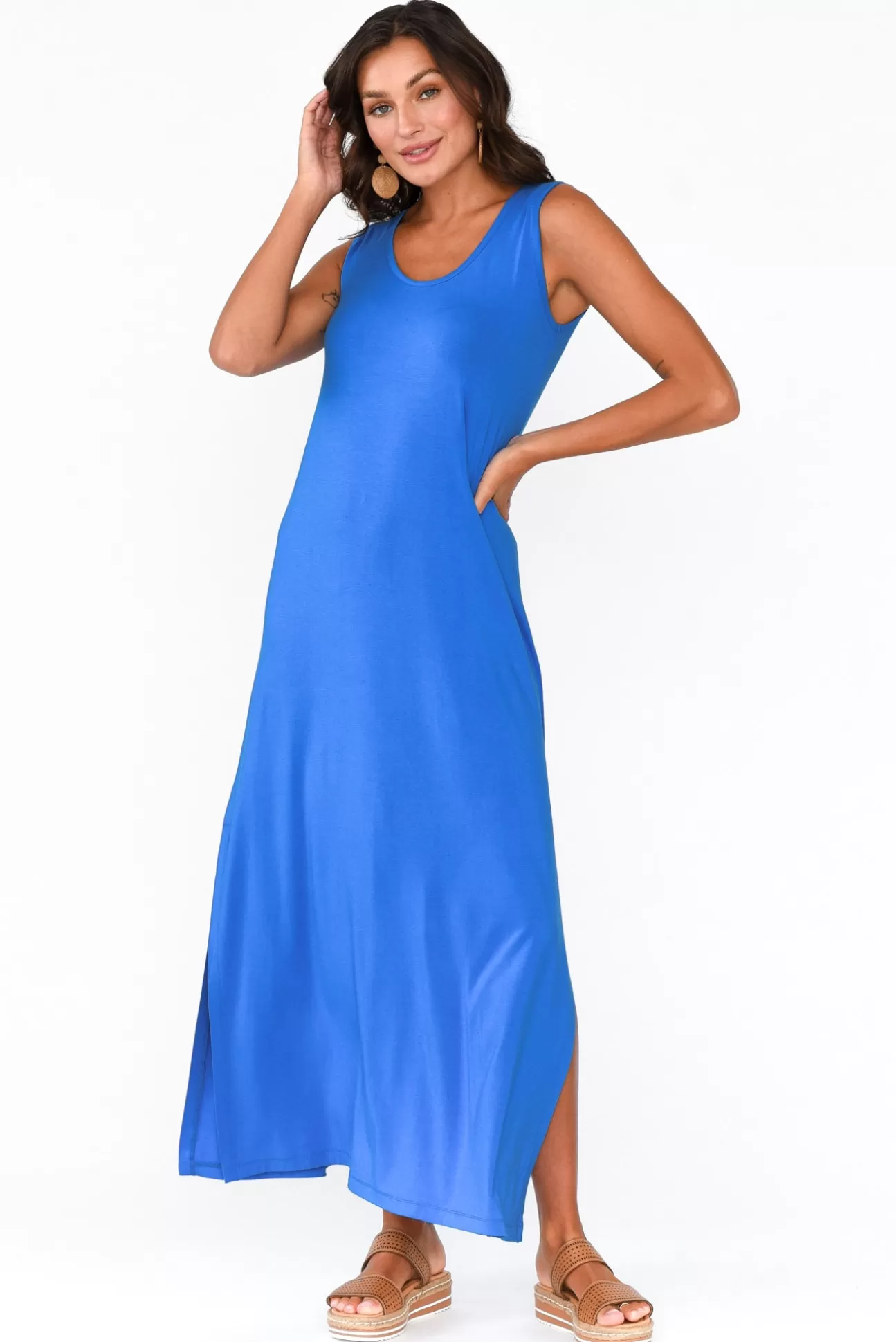 Lou Lou Janet Cobalt Bamboo Maxi Dress Cheap