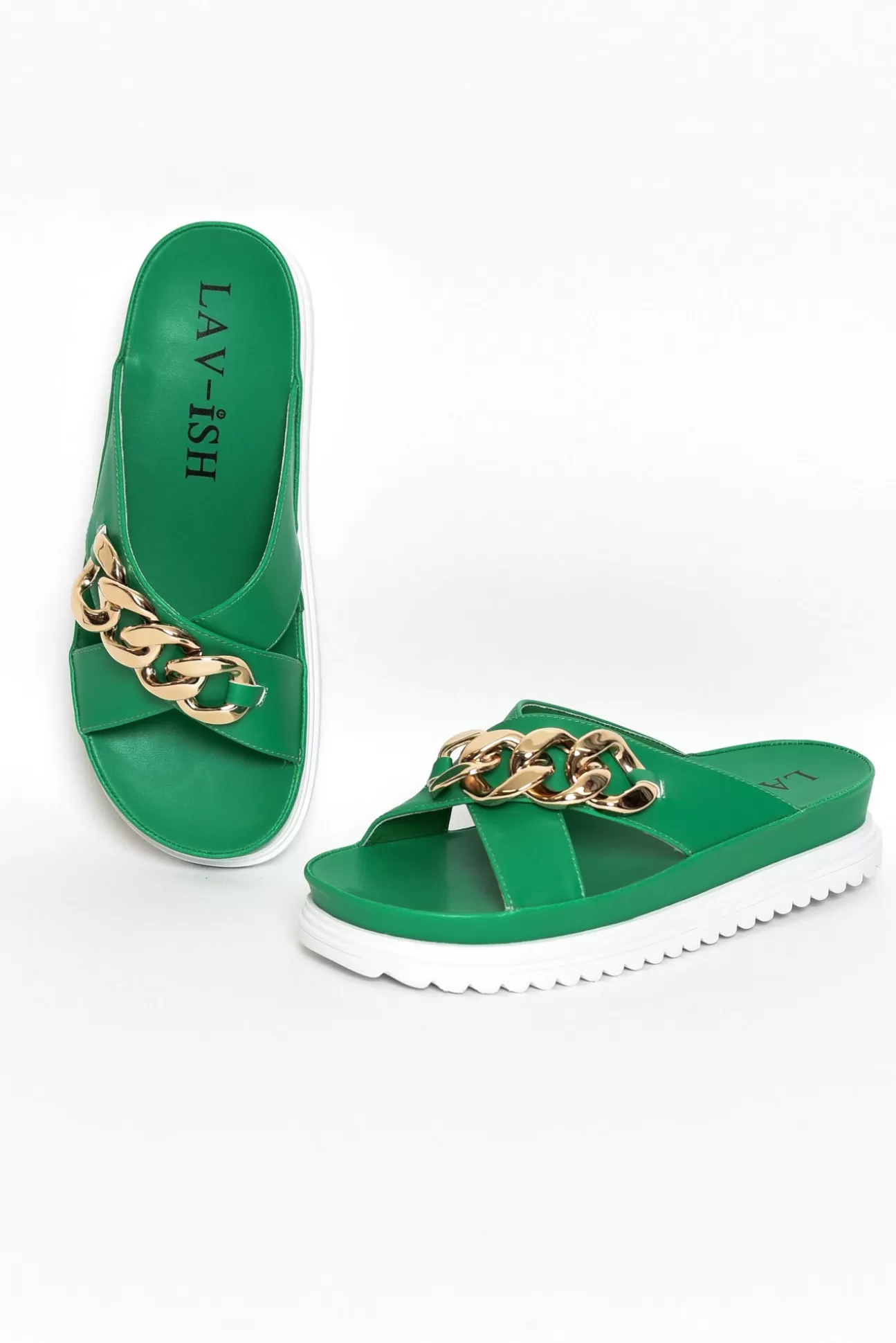 Lav-Ish Jelena Green Chain Crossover Slide Online