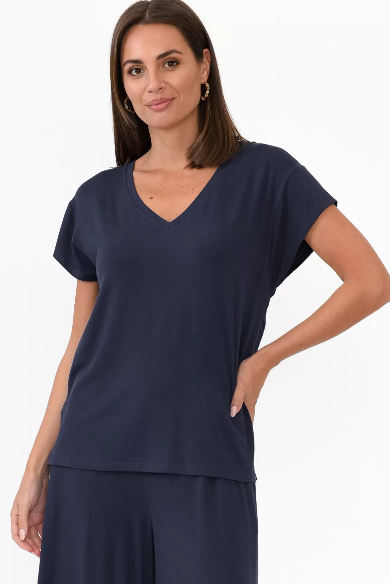 Willow Tree Jenkins Navy Modal Tee Flash Sale