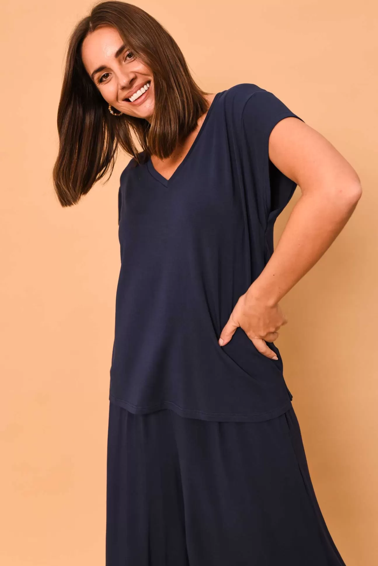 Willow Tree Jenkins Navy Modal Tee Flash Sale