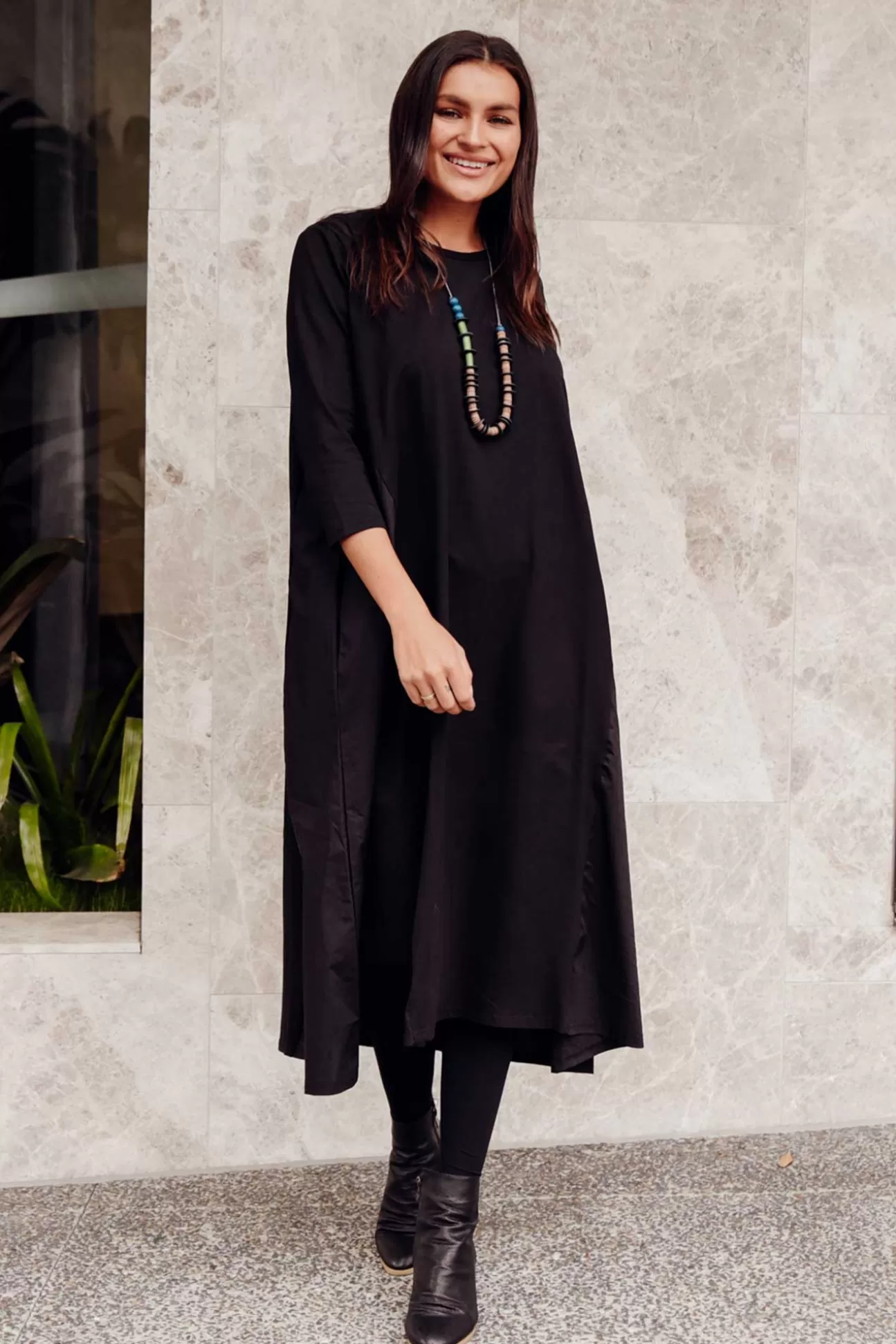 Tirelli Jody Black Cotton Panel Dress Flash Sale