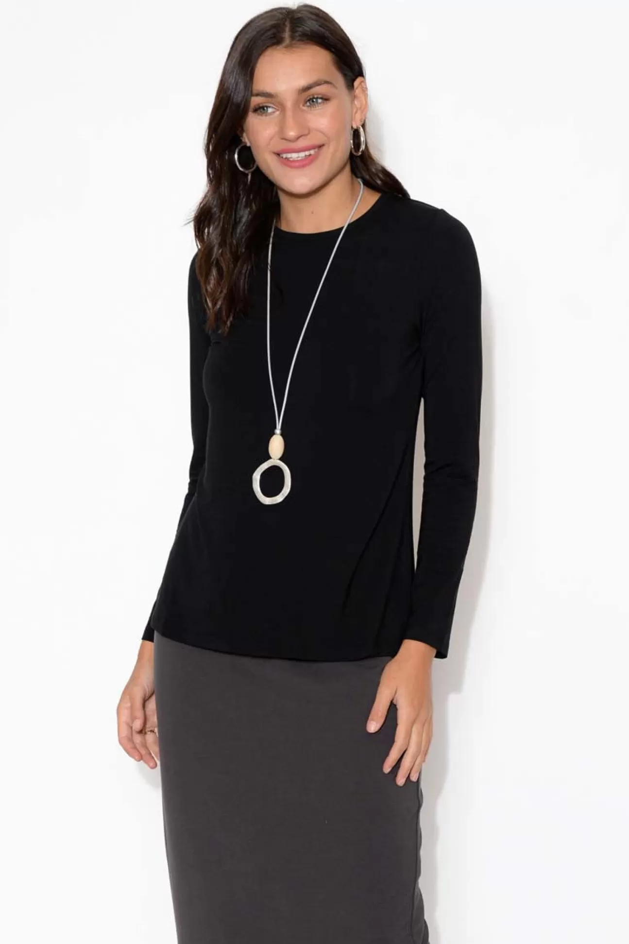 Lou Lou Jones Black Bamboo Long Sleeve Tee Store