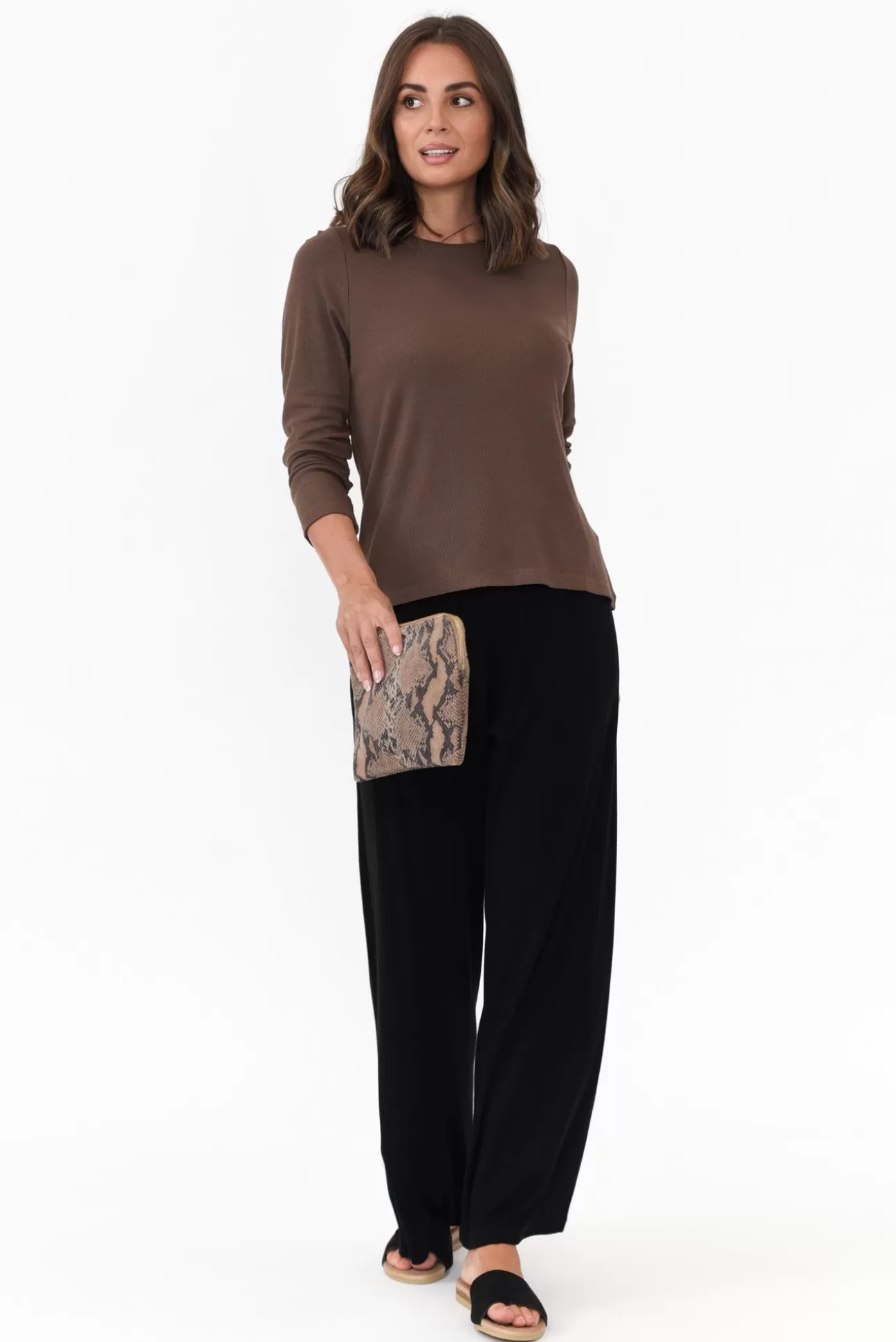 Lou Lou Joplin Black Bamboo Wide Leg Pant Best