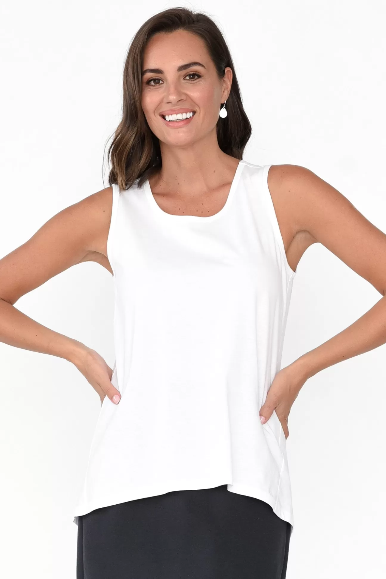 Betty Basics Josie White Cotton Tank Cheap