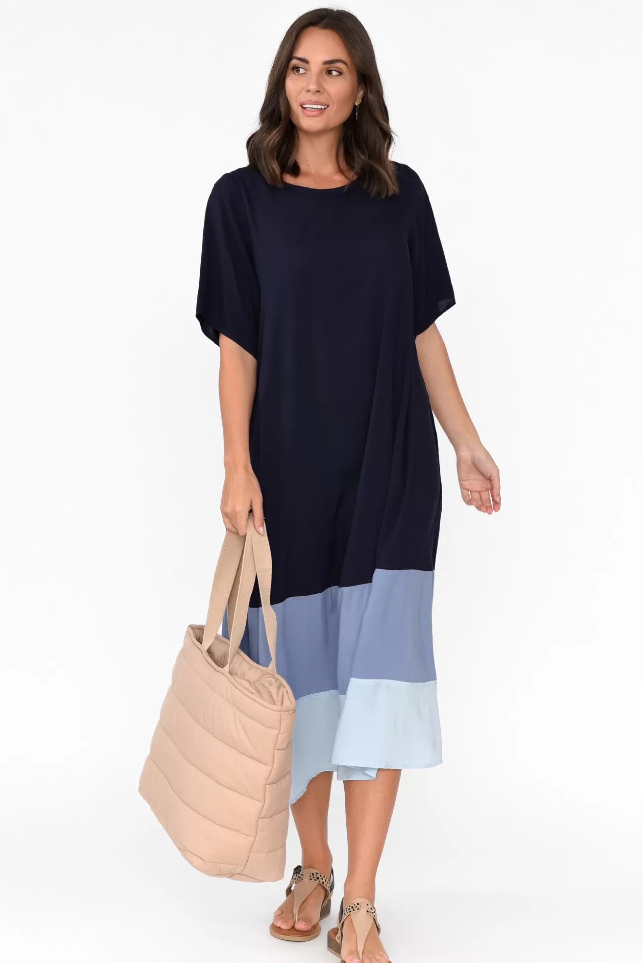 Pq Justina Navy Stripe Maxi Dress Best Sale