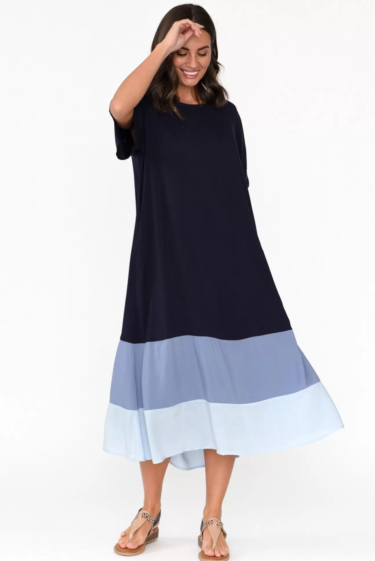 Pq Justina Navy Stripe Maxi Dress Best Sale