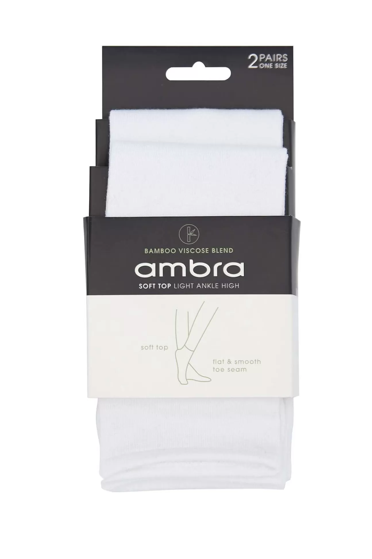 Ambra Kai White Bamboo Two Pack Boot Socks Hot