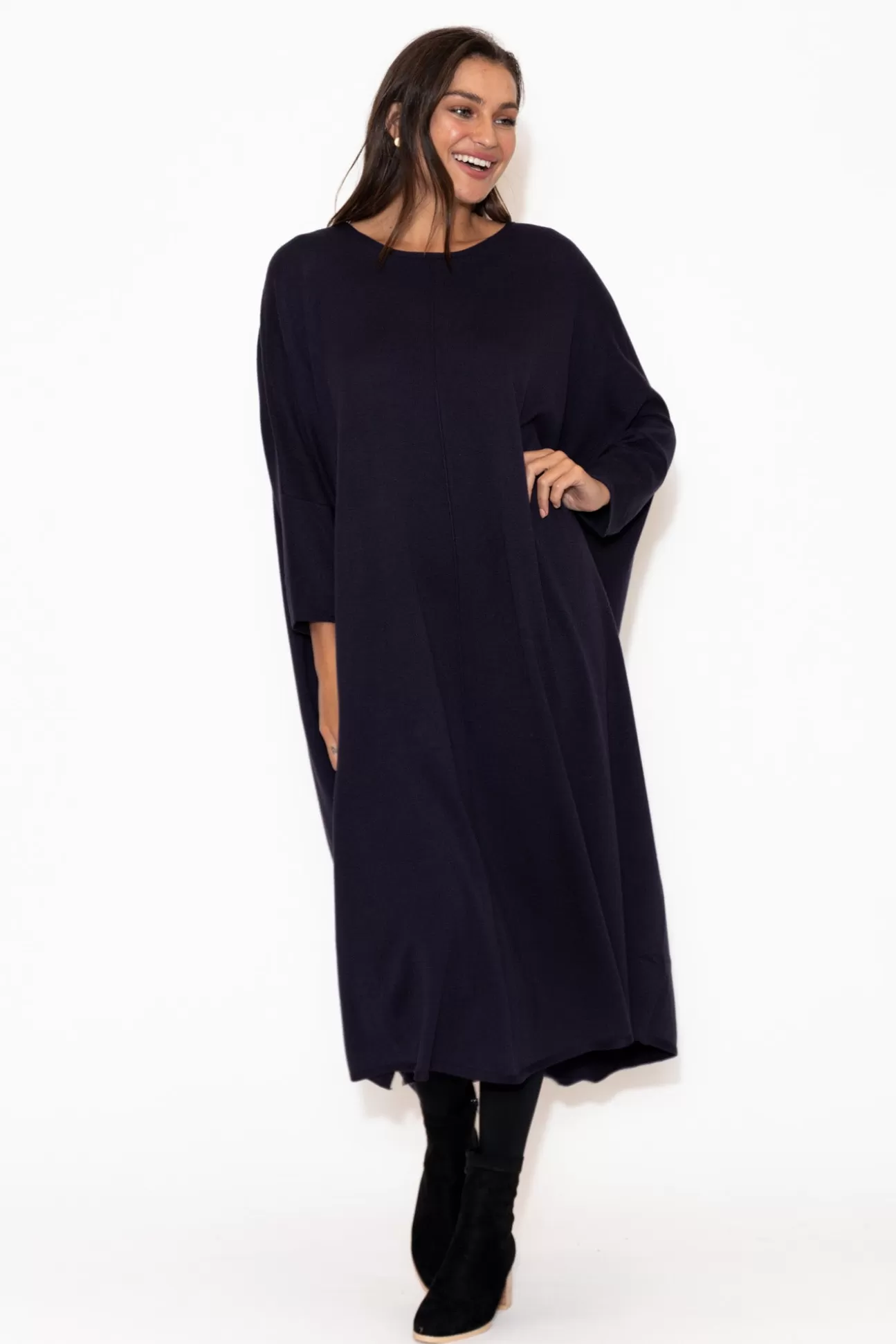 Tirelli Kaitlin Navy Oversized Knit Dress Best Sale