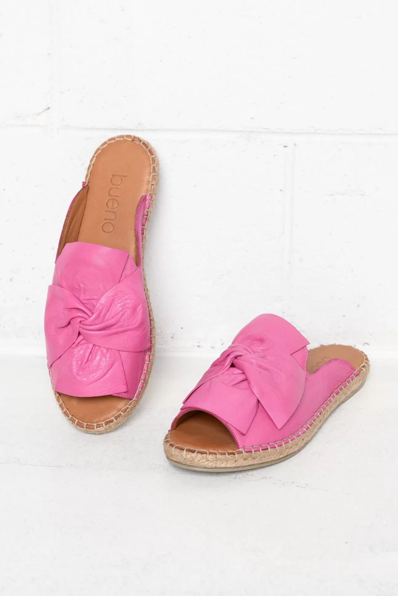 Bueno Kalmia Pink Leather Slide Sale