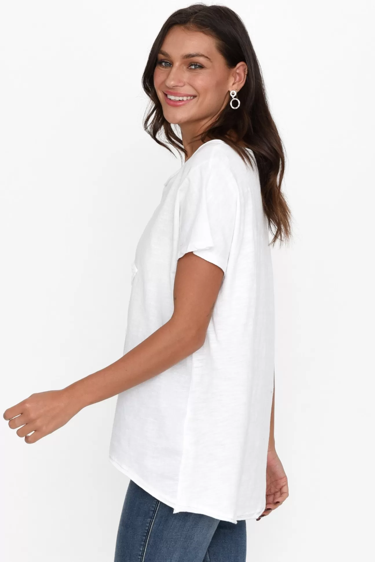 Cali and Co Kassidy White Star Sequin Tee Shop