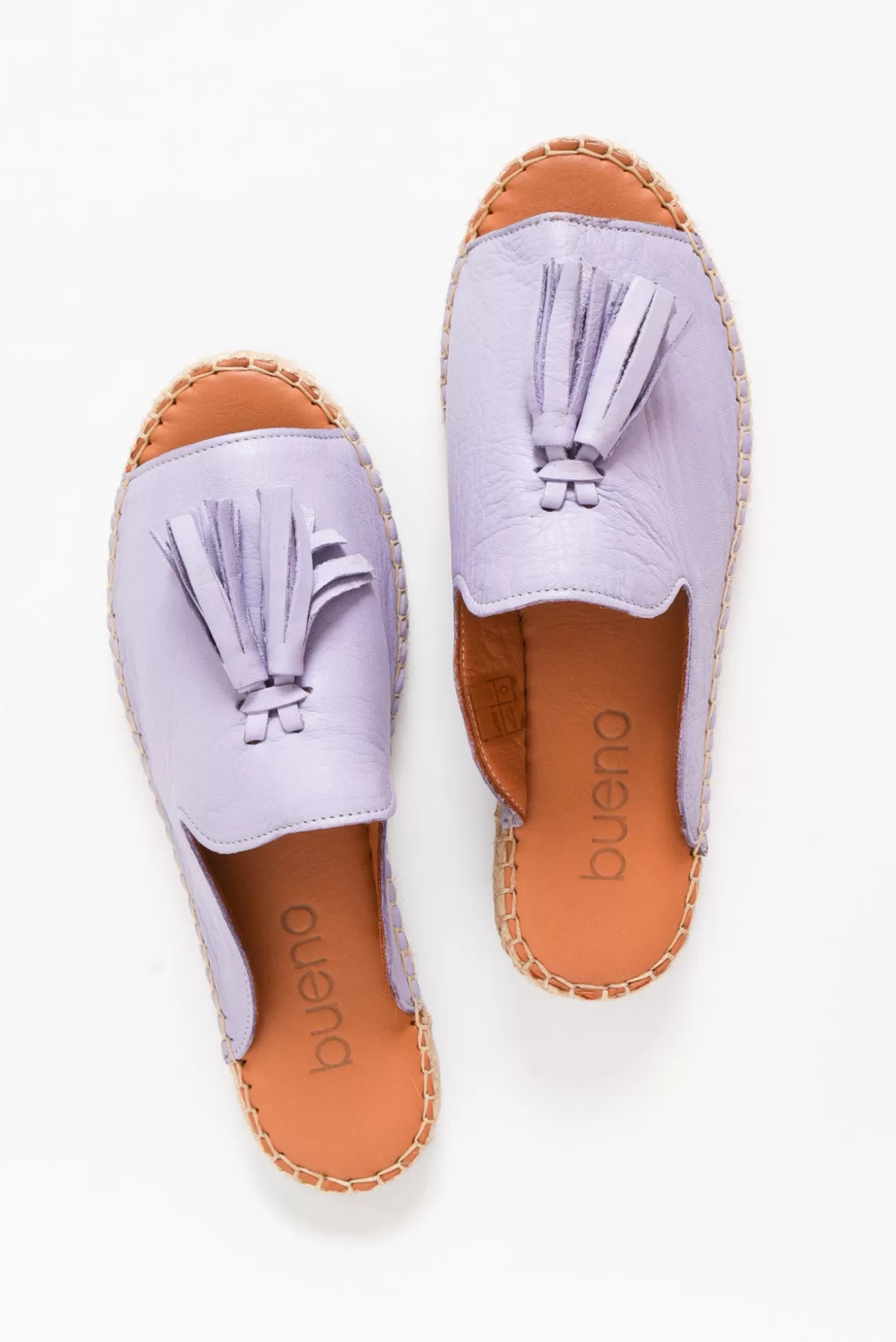 Bueno Keilor Lilac Leather Tassel Slide Fashion