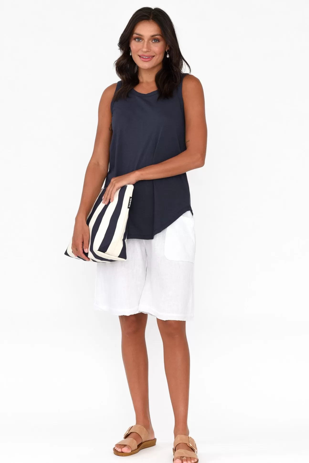 Betty Basics Keira Navy Cotton Tank Fashion