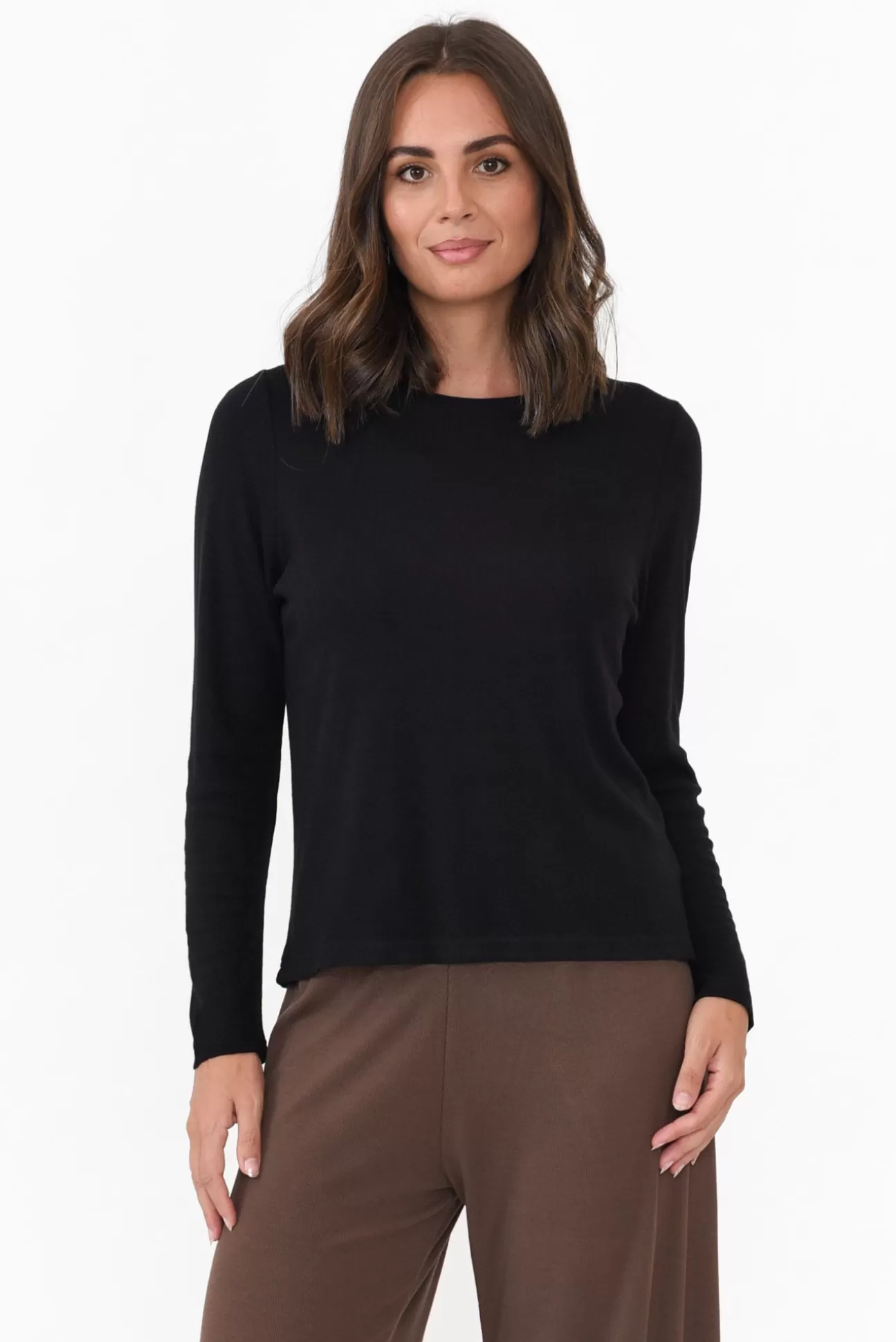 Lou Lou Kelly Black Bamboo Ribbed Top Sale