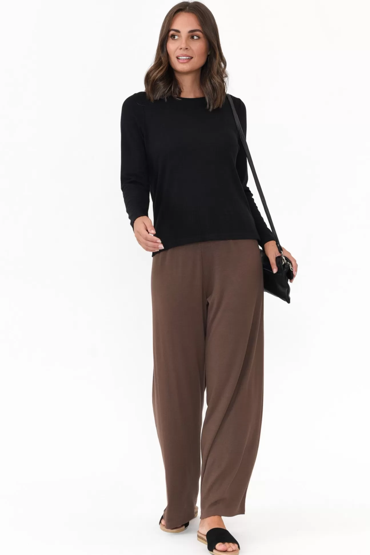 Lou Lou Kelly Black Bamboo Ribbed Top Sale