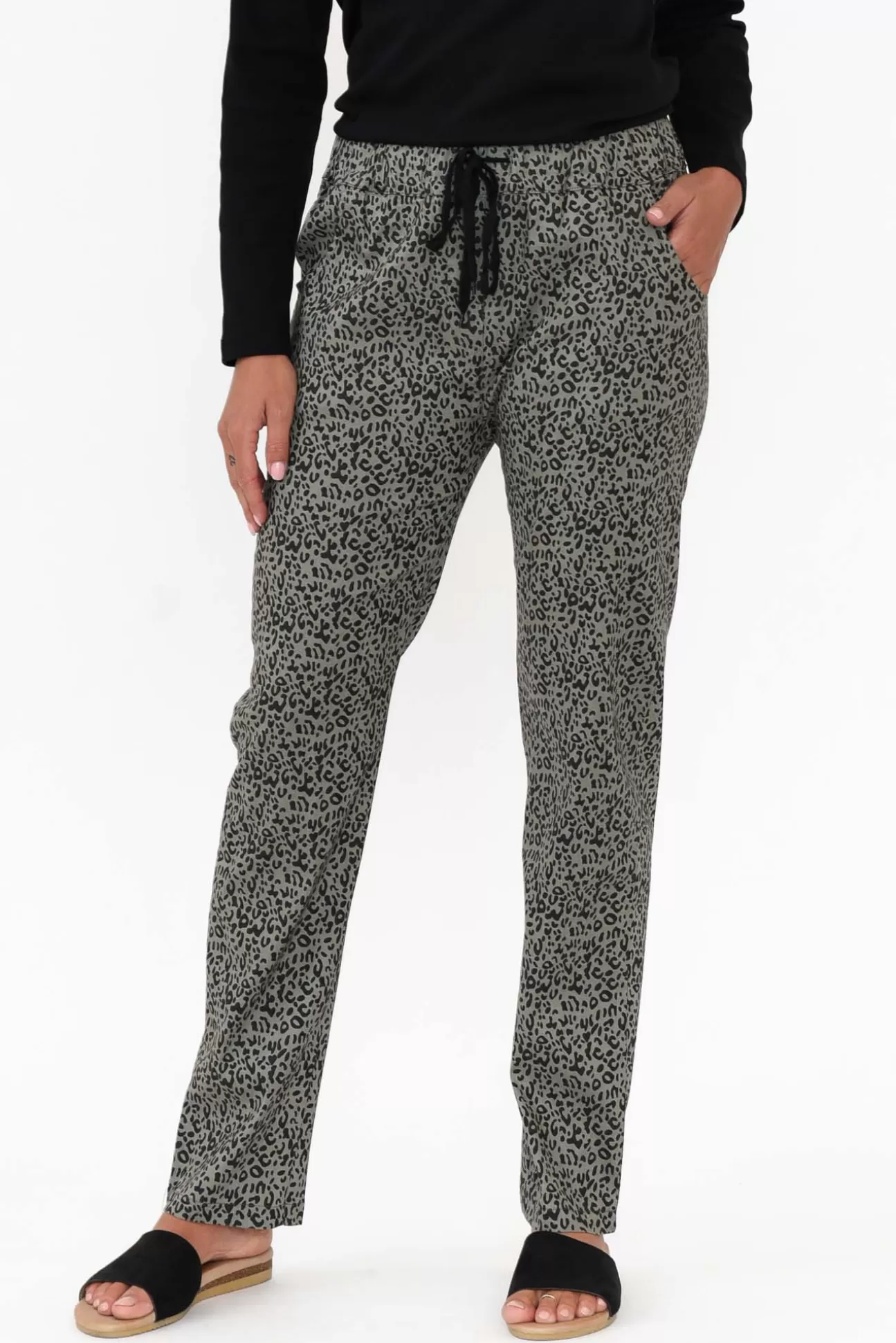 Cali and Co Kent Khaki Leopard Pant Shop