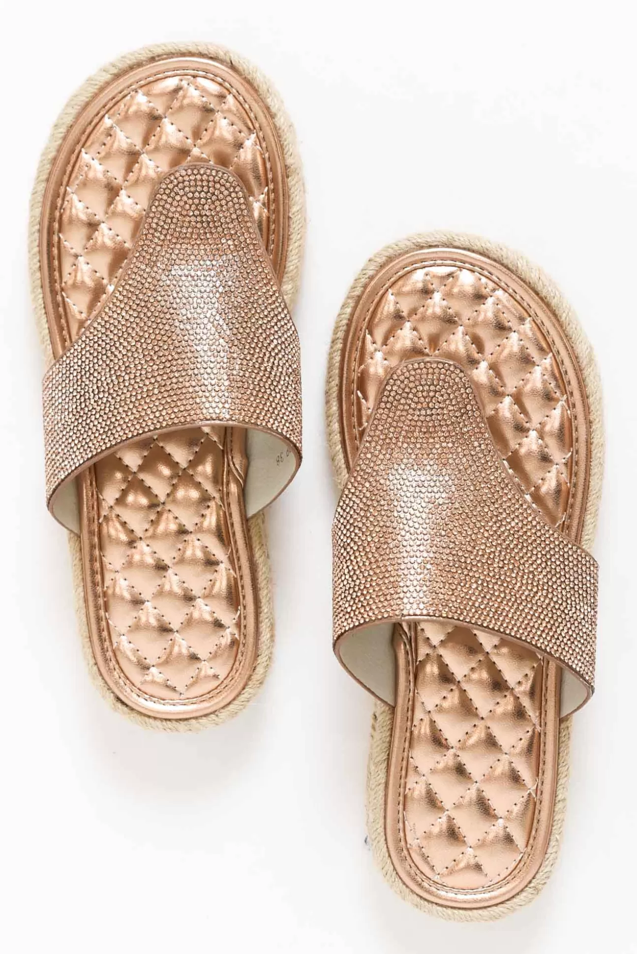 Lav-ish Kenzie Rose Gold Diamante Slide Best